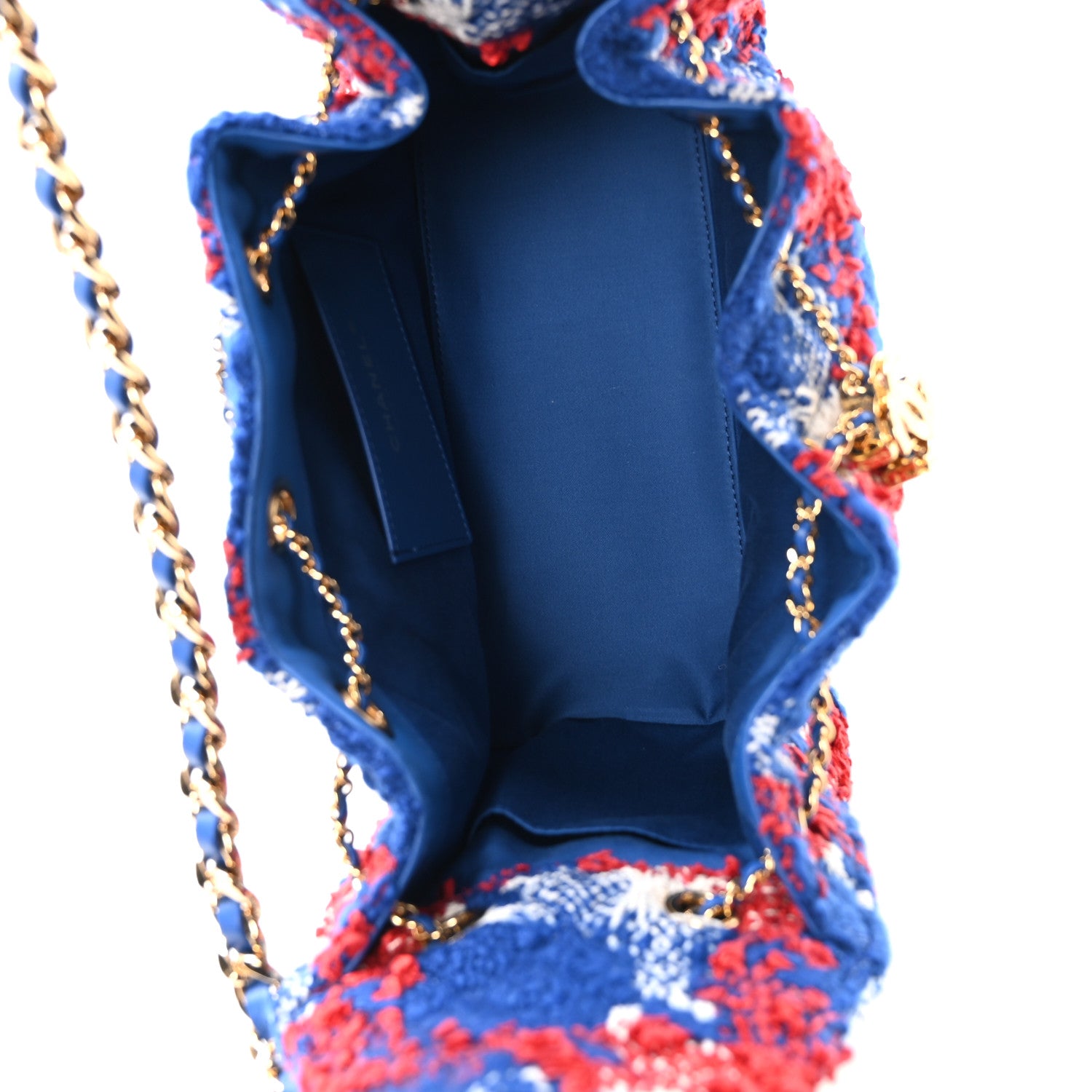 Tweed Quilted Small Chanel 25 Handbag Red White Blue — view 5