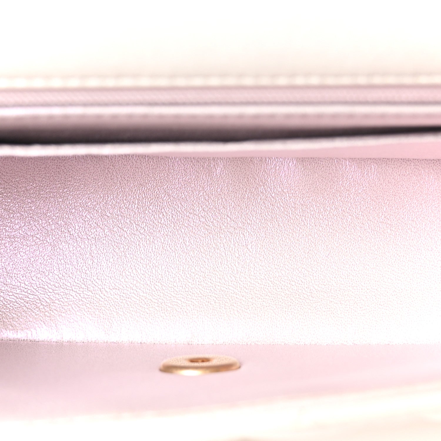 Iridescent Lambskin Quilted Mini Top Handle Rectangular Flap White — view 5