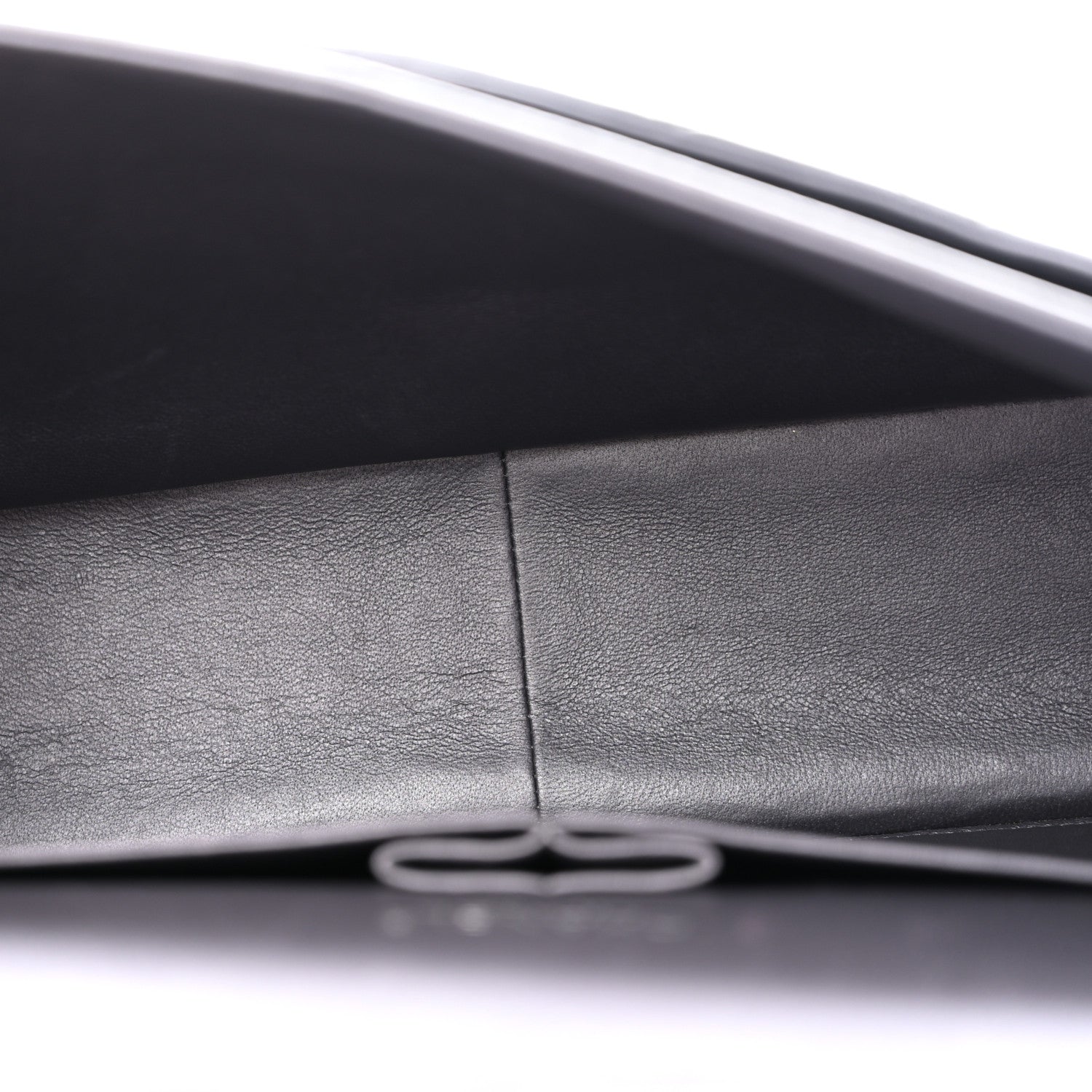 Metallic Lambskin Quilted Maxi Double Flap Pewter — view 5