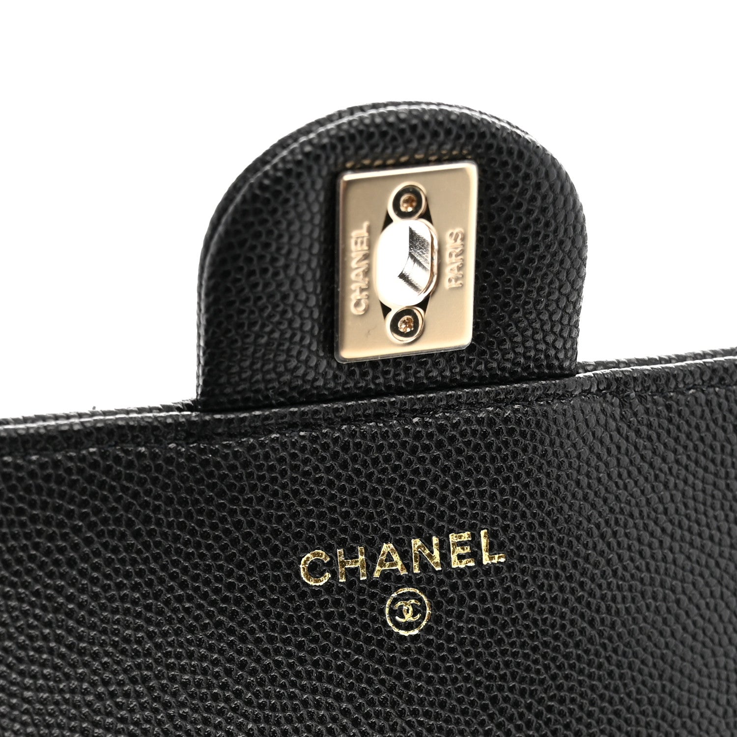 Caviar Quilted Retro Mini Twist Top Handle Clutch Flap Black — view 5