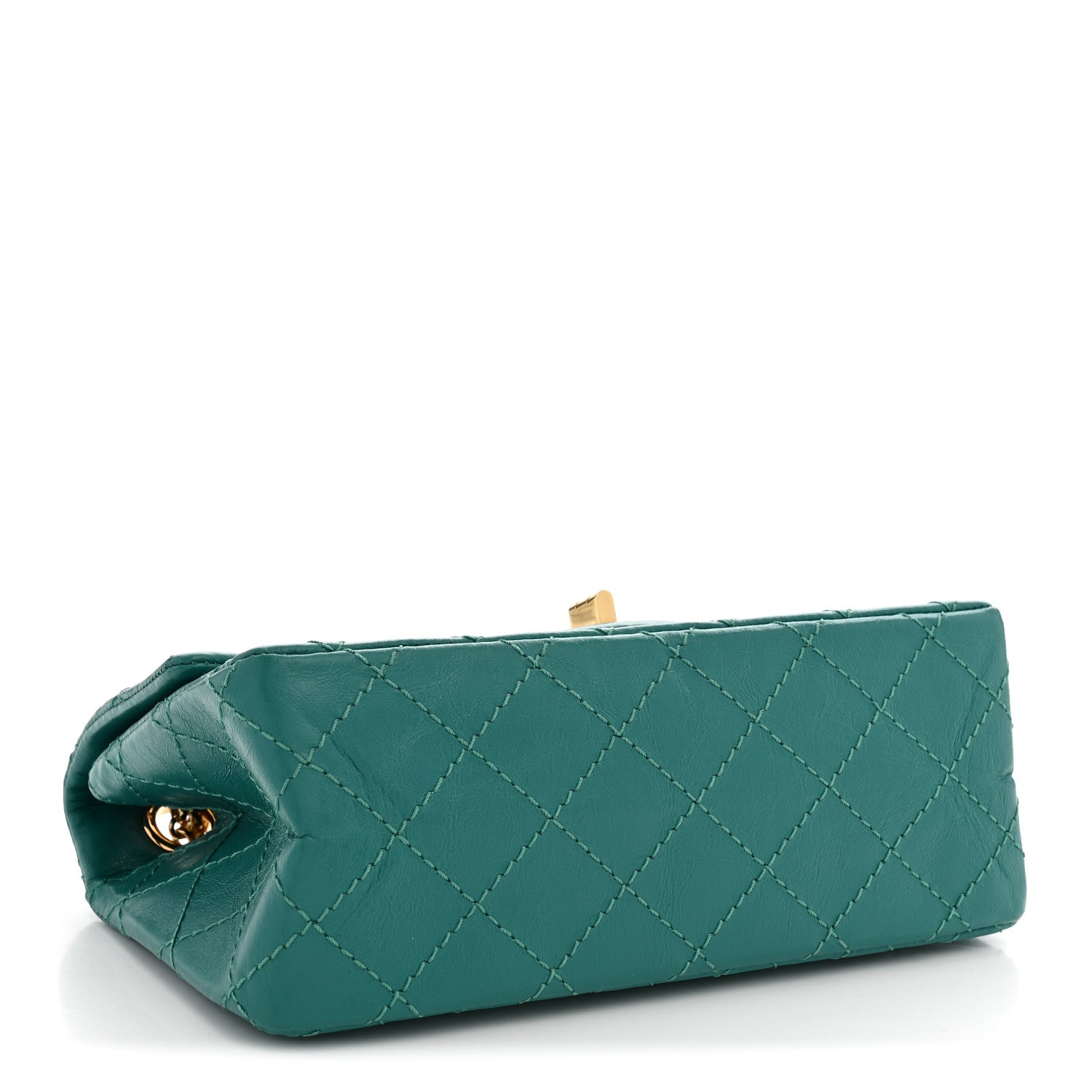 Aged Calfskin Quilted 2.55 Reissue Mini Flap Green — view 4