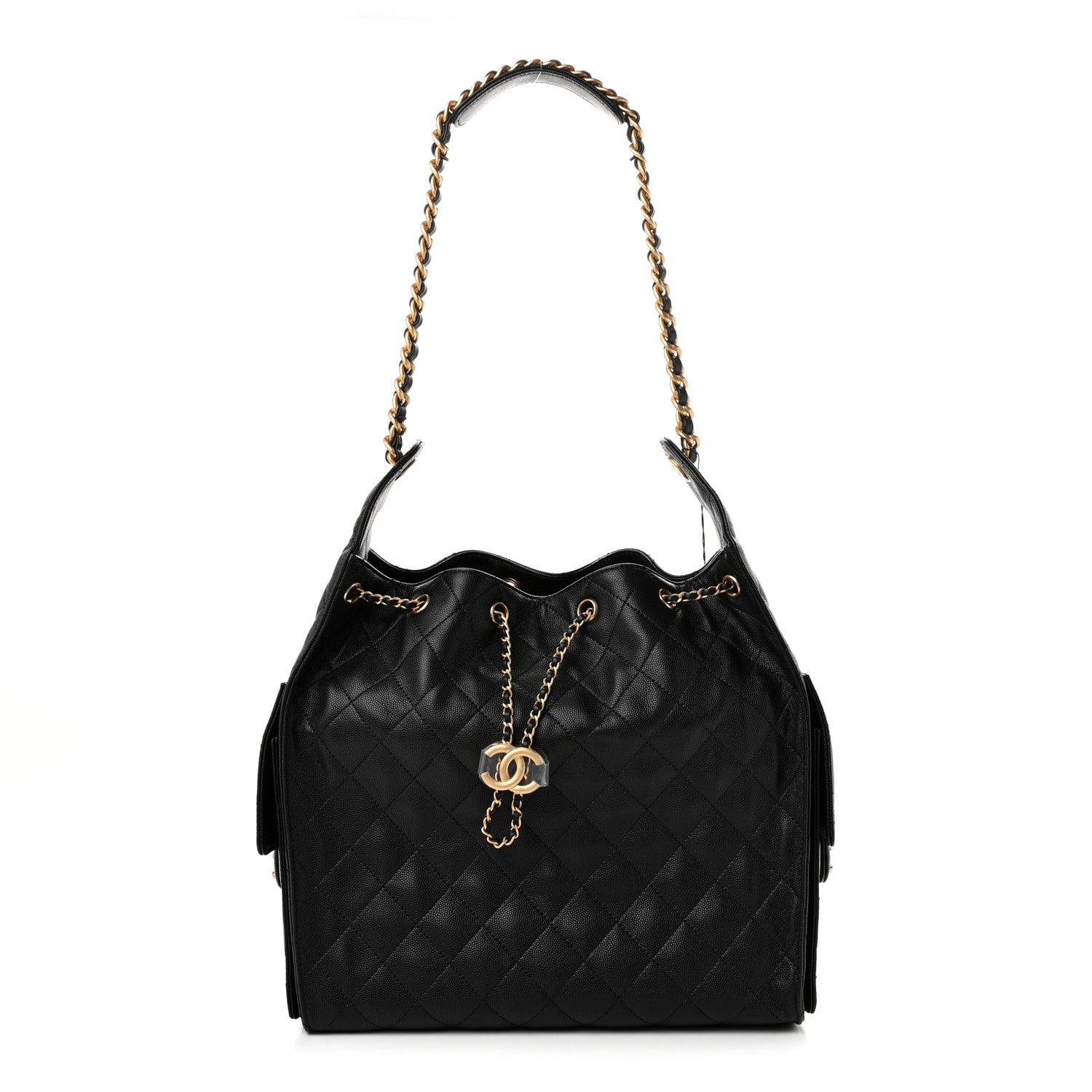 Caviar Quilted Medium Chanel 25 Handbag Black