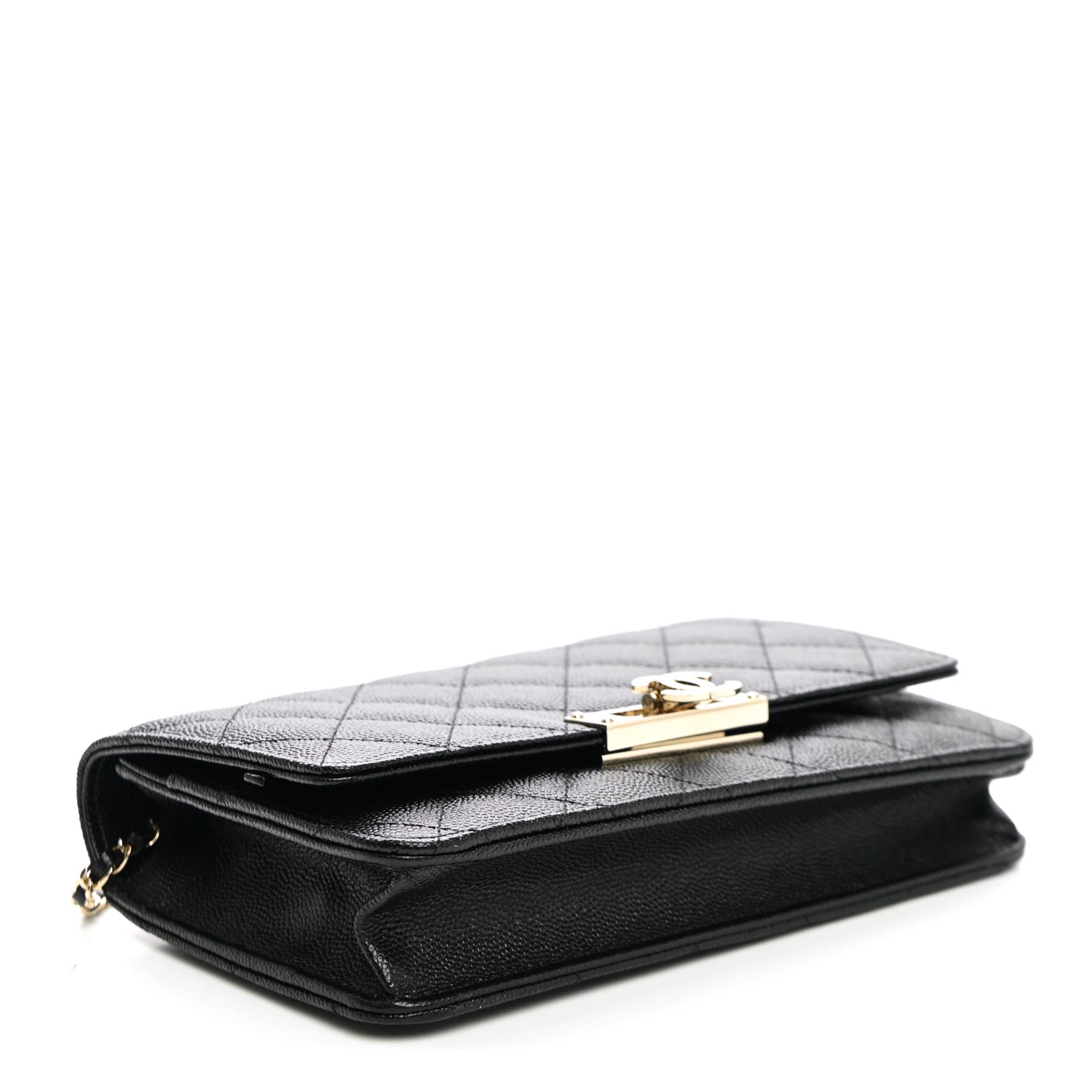 Caviar Quilted Golden Class Wallet On Chain WOC Black — view 4