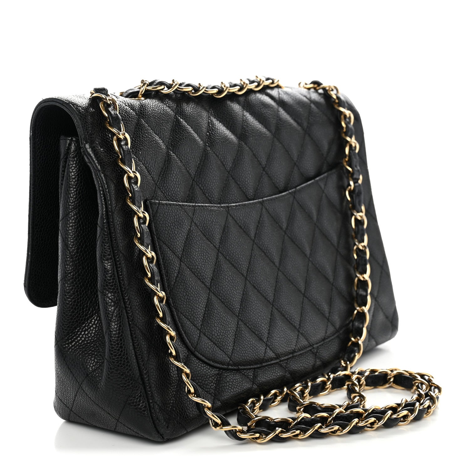 Caviar Quilted Jumbo Single Flap Black — view 3
