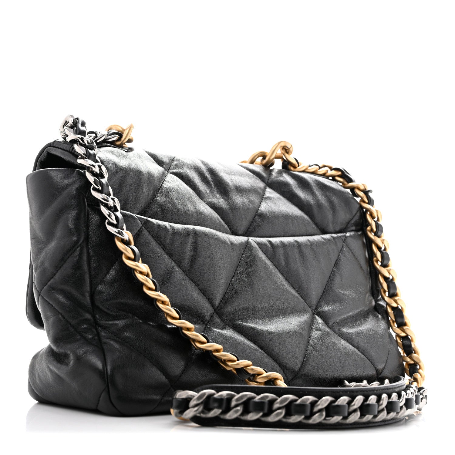 Lambskin Quilted Large Chanel 19 Flap Black — view 3