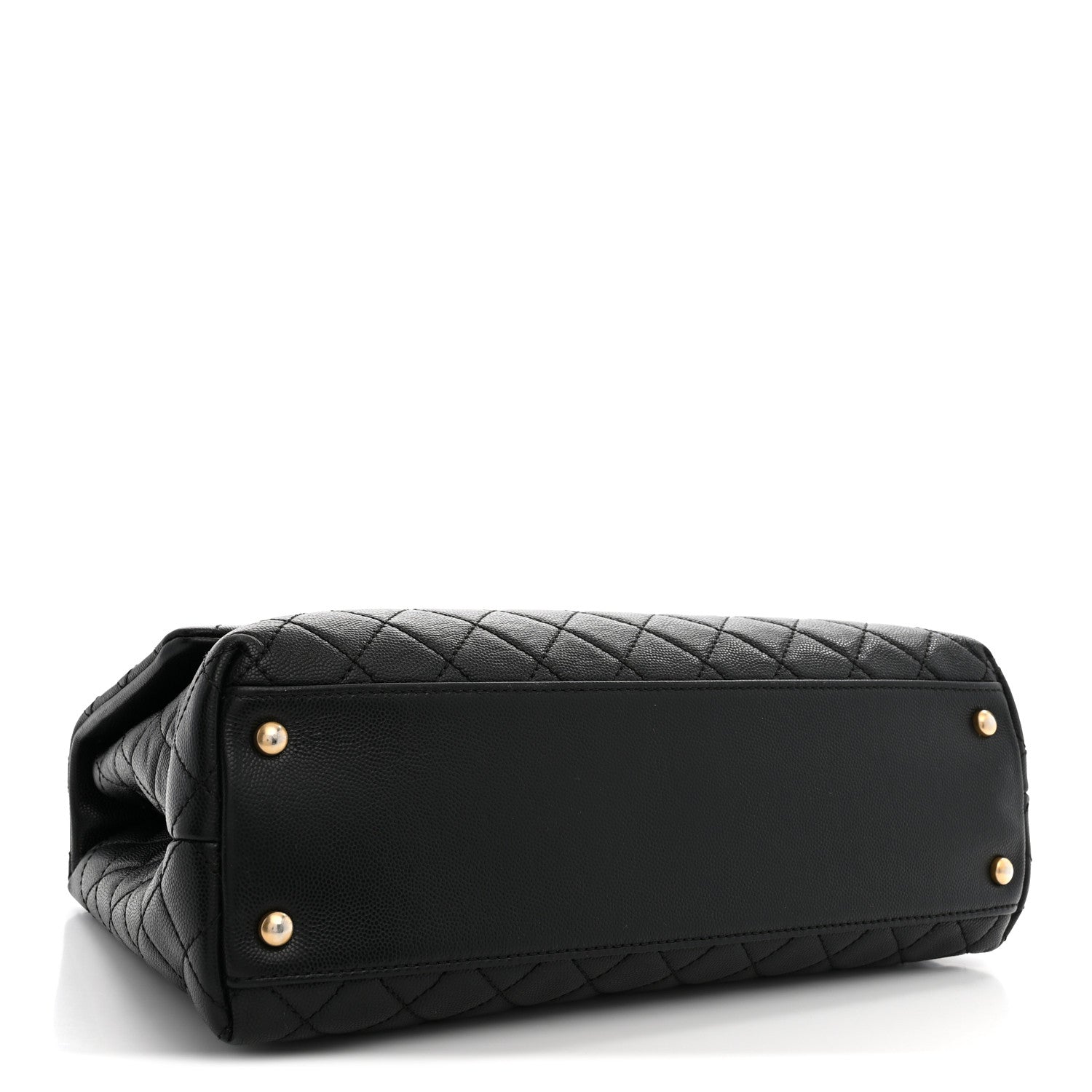 Caviar Quilted Medium Coco Handle Flap Black — view 4