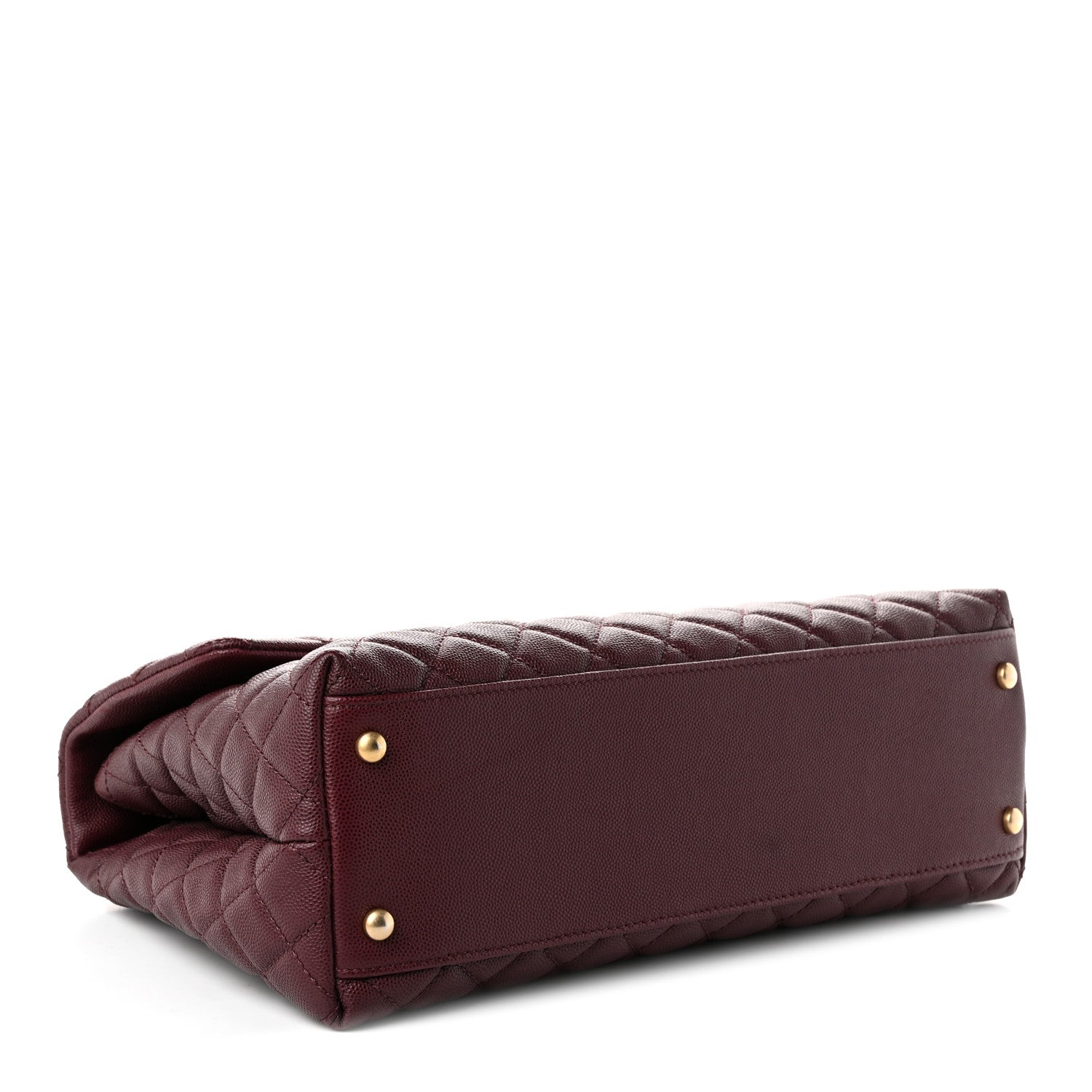 Caviar Lizard Quilted Medium Coco Handle Flap Burgundy — view 4