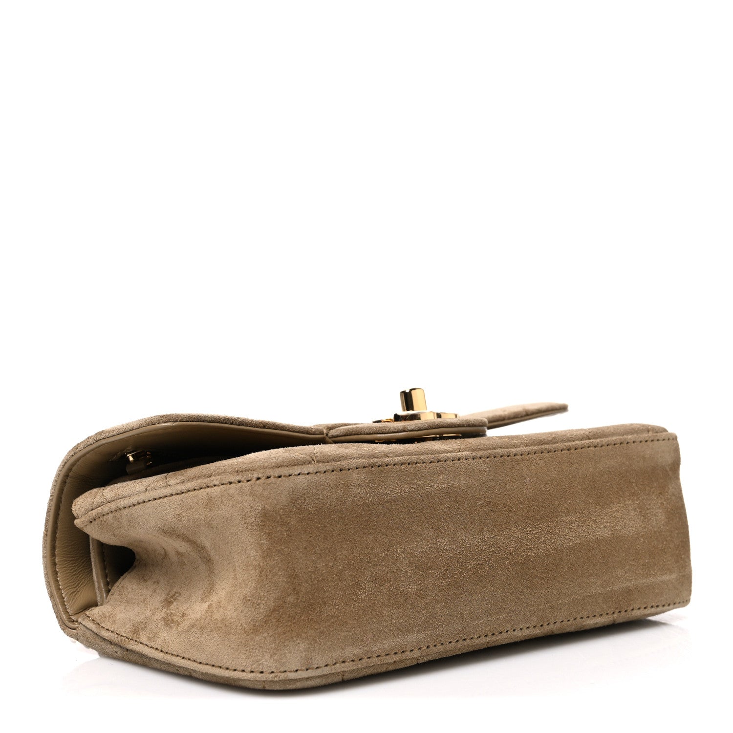 Suede Calfskin Mini Souplissimo Flap Dark Beige — view 4