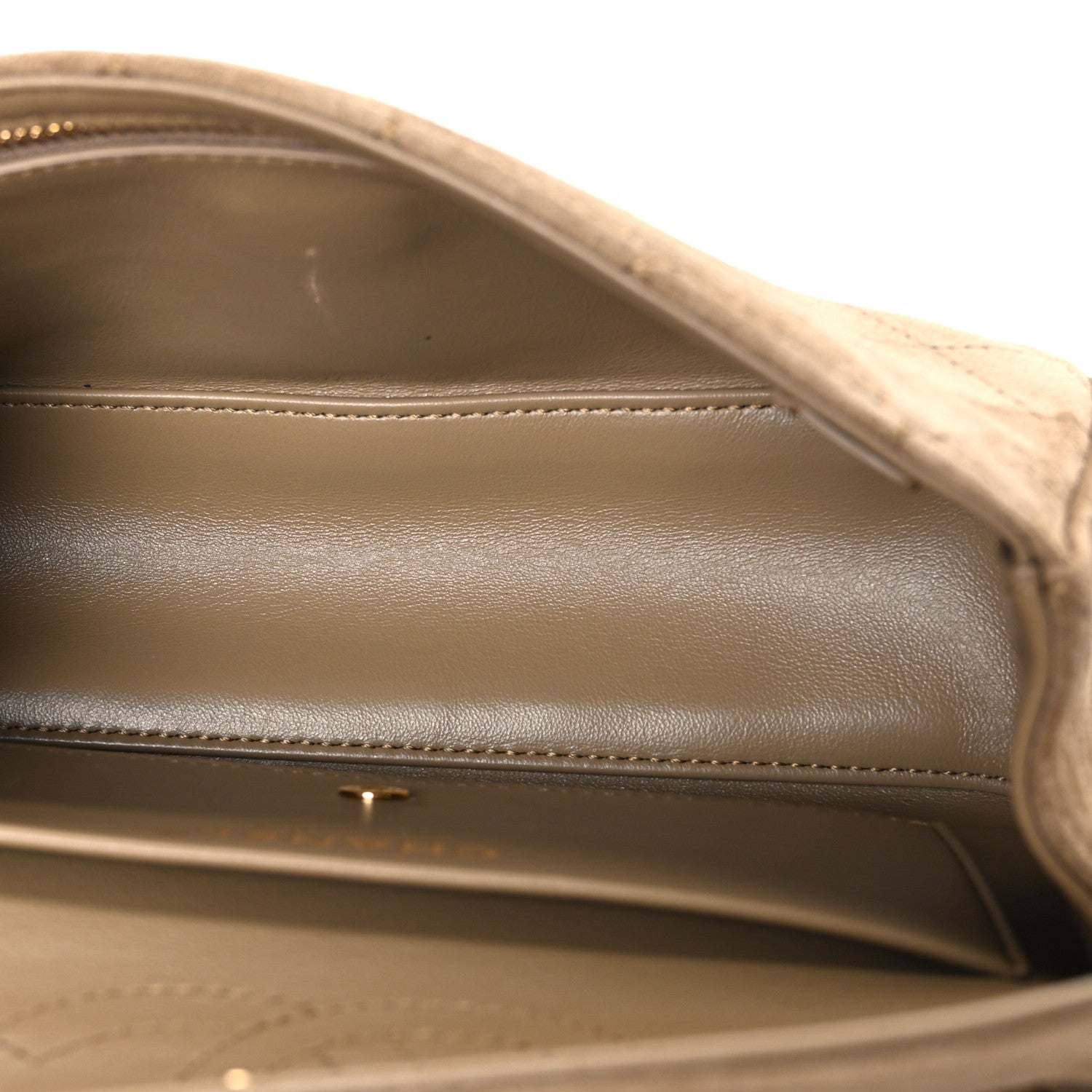 Suede Calfskin Mini Souplissimo Flap Dark Beige — view 5