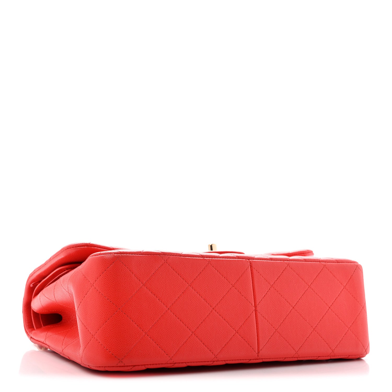 Caviar Quilted Jumbo Double Flap Red — view 4