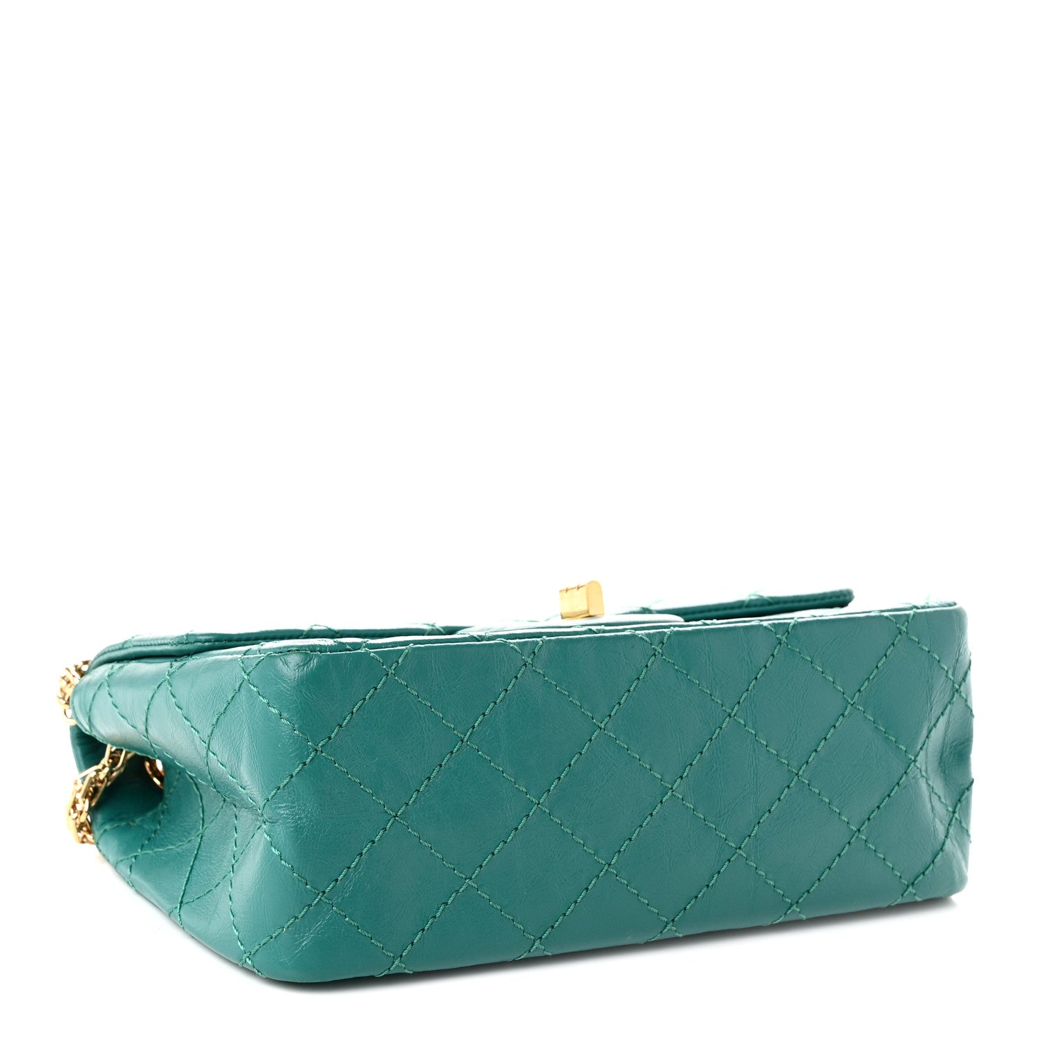 Aged Calfskin Quilted 2.55 Reissue Mini Flap Green — view 4
