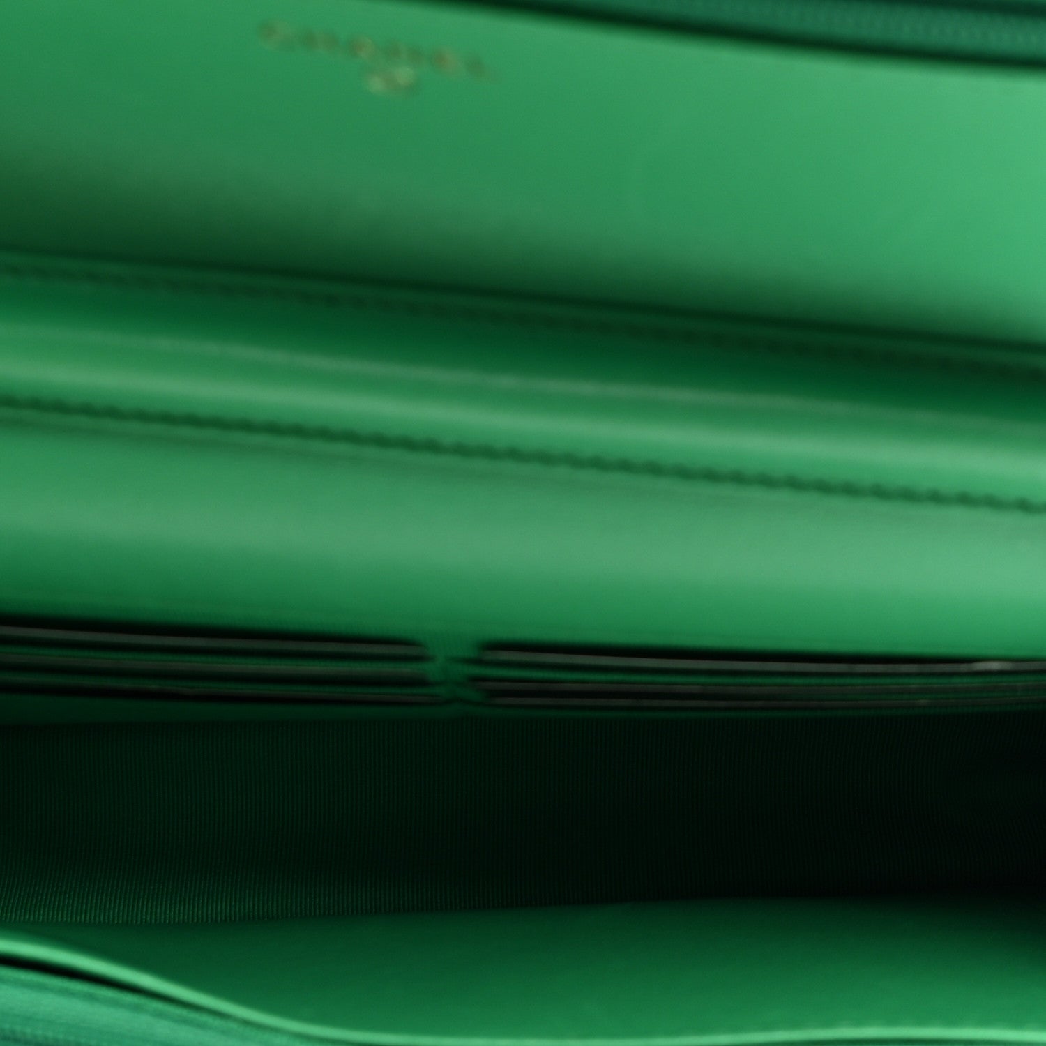 Lambskin Quilted Wallet On Chain WOC Green — view 5