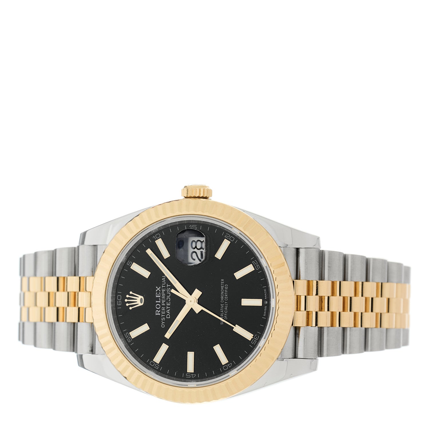 Stainless Steel 18K Yellow Gold 41mm Oyster Perpetual Datejust Watch Black 126333 — view 2
