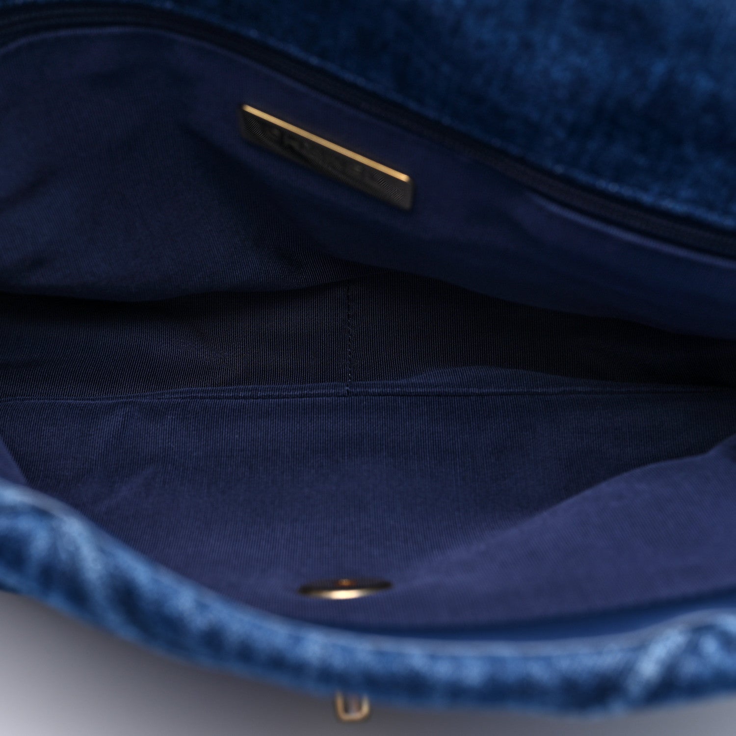 Denim Quilted Large Chanel 19 Flap Blue — view 5
