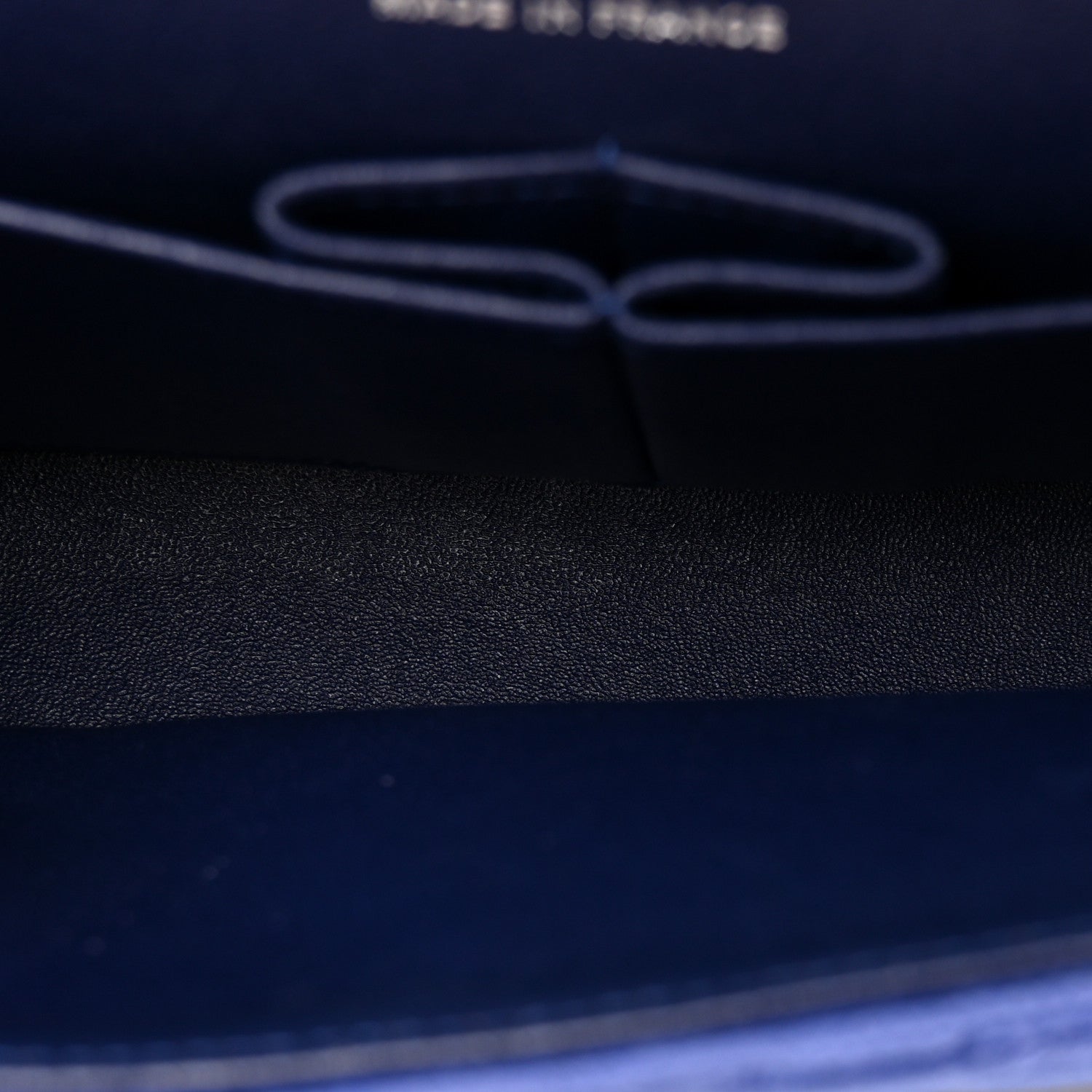 Velvet Quilted Medium Double Flap Navy Blue — view 5