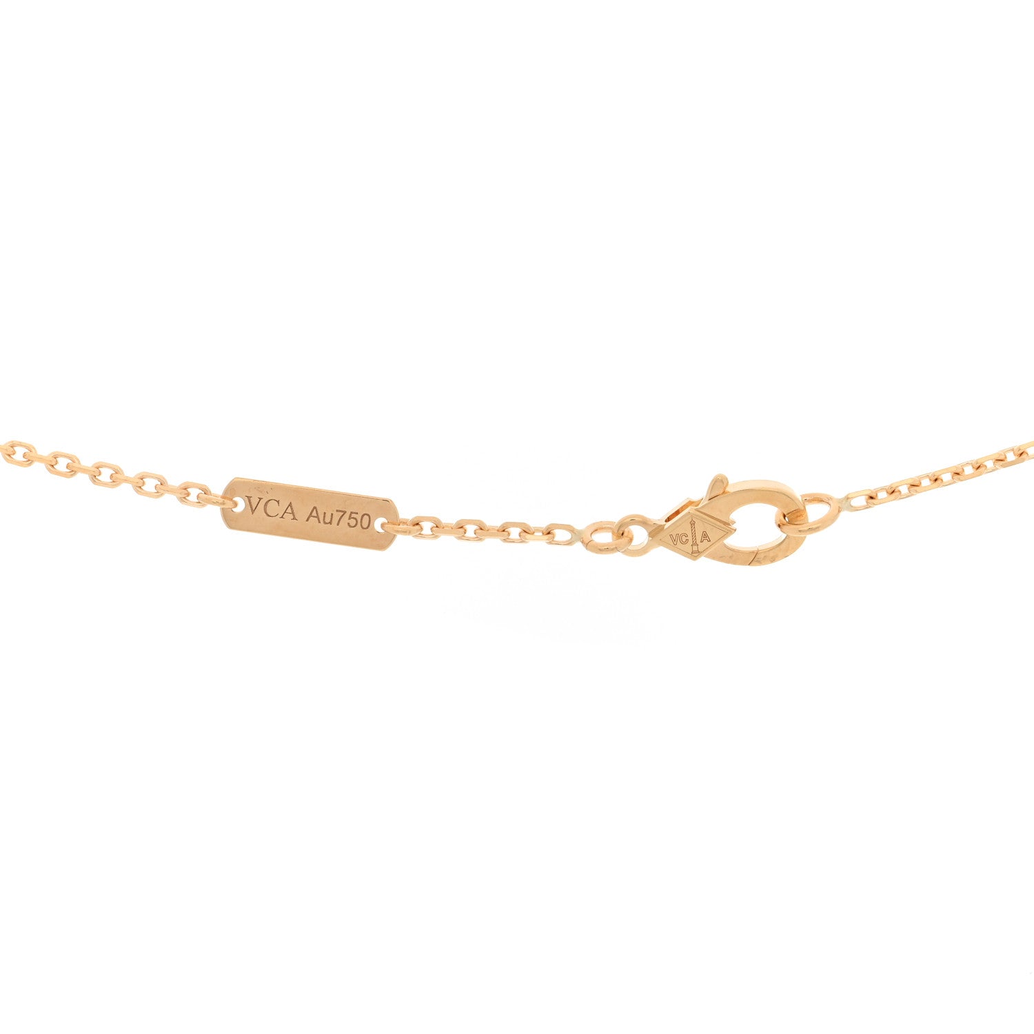 18K Yellow Gold Carnelian Vintage Alhambra Pendant Necklace — view 4