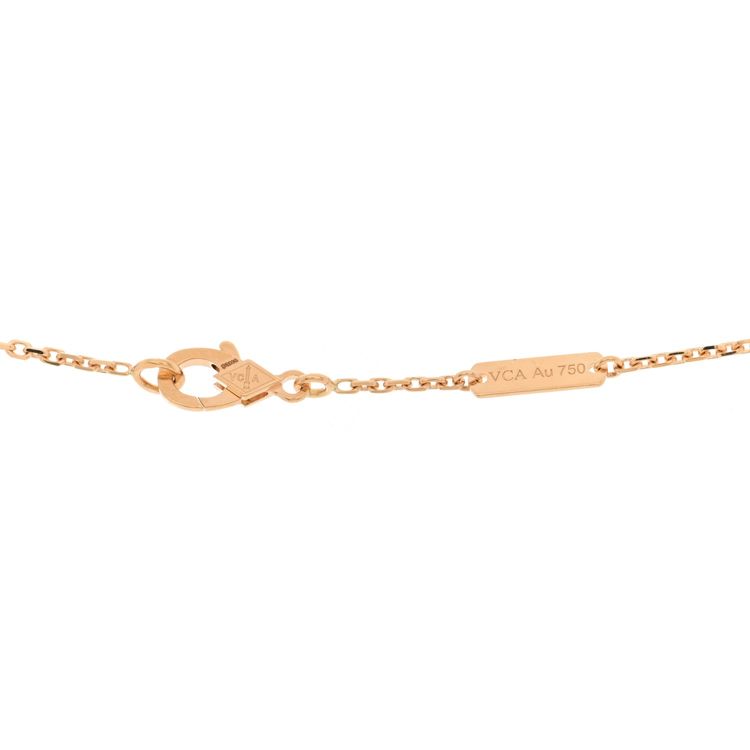 18K Yellow Gold Vintage Alhambra Pendant Necklace — view 4