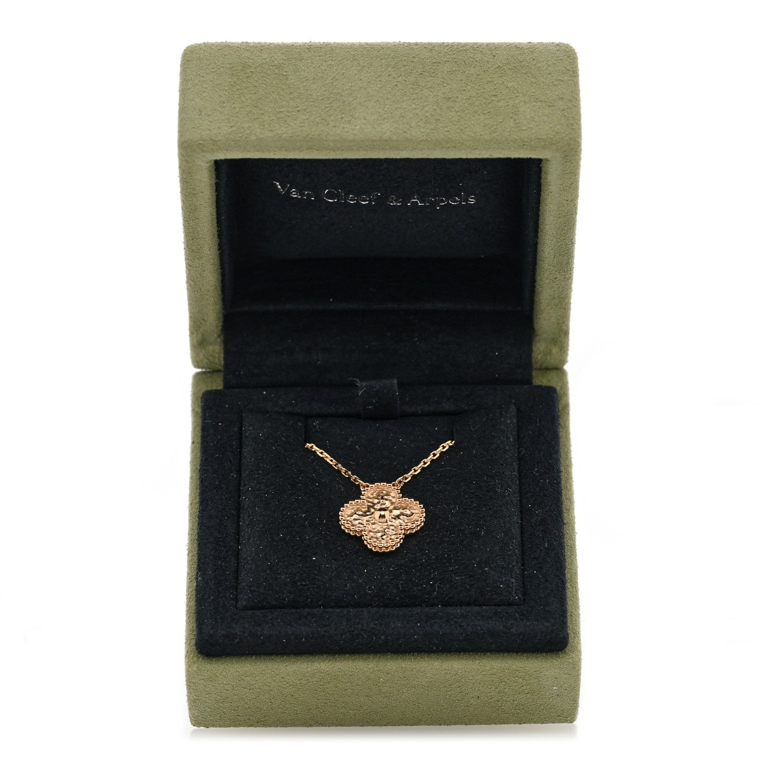18K Yellow Gold Vintage Alhambra Pendant Necklace — view 5