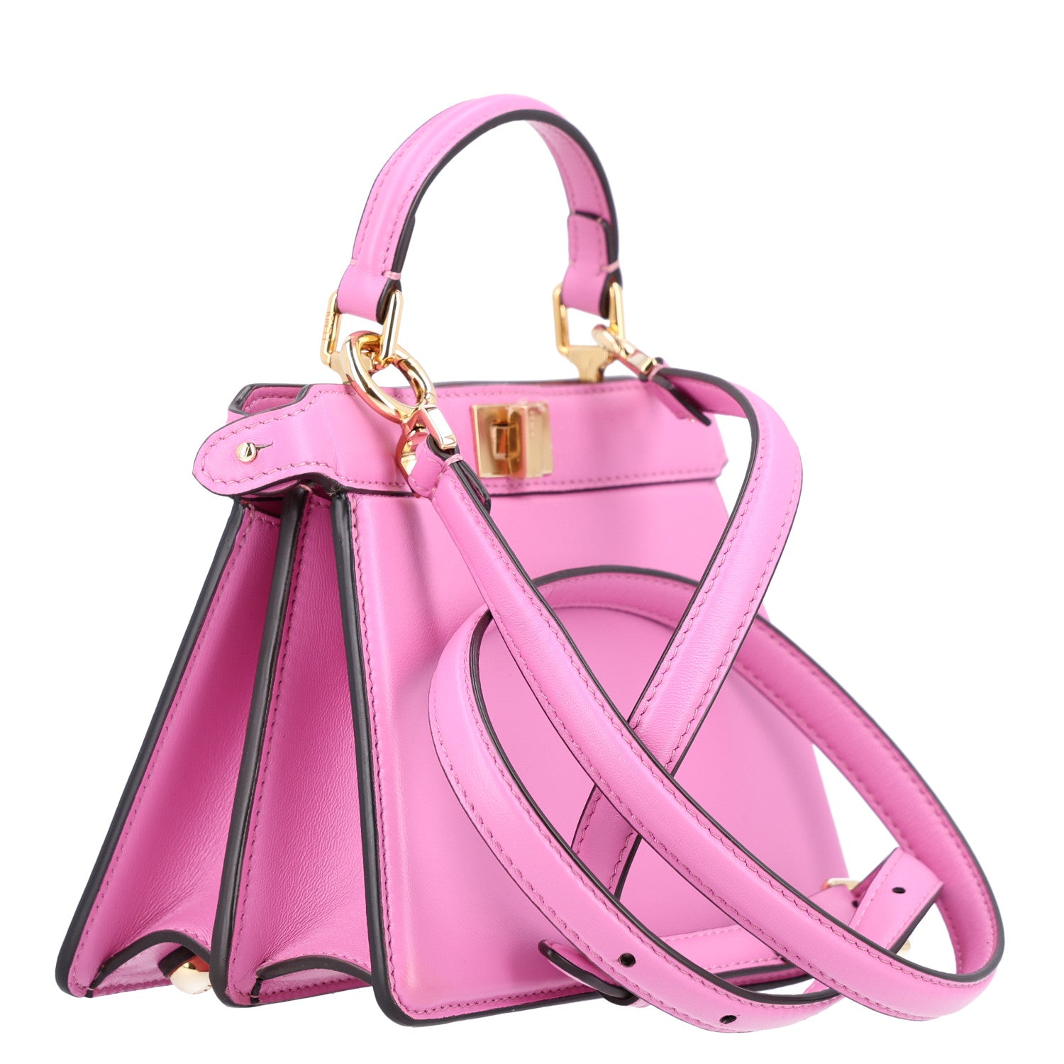 Shiny Nappa Petite Peekaboo I SEE U Satchel Rosa — view 3