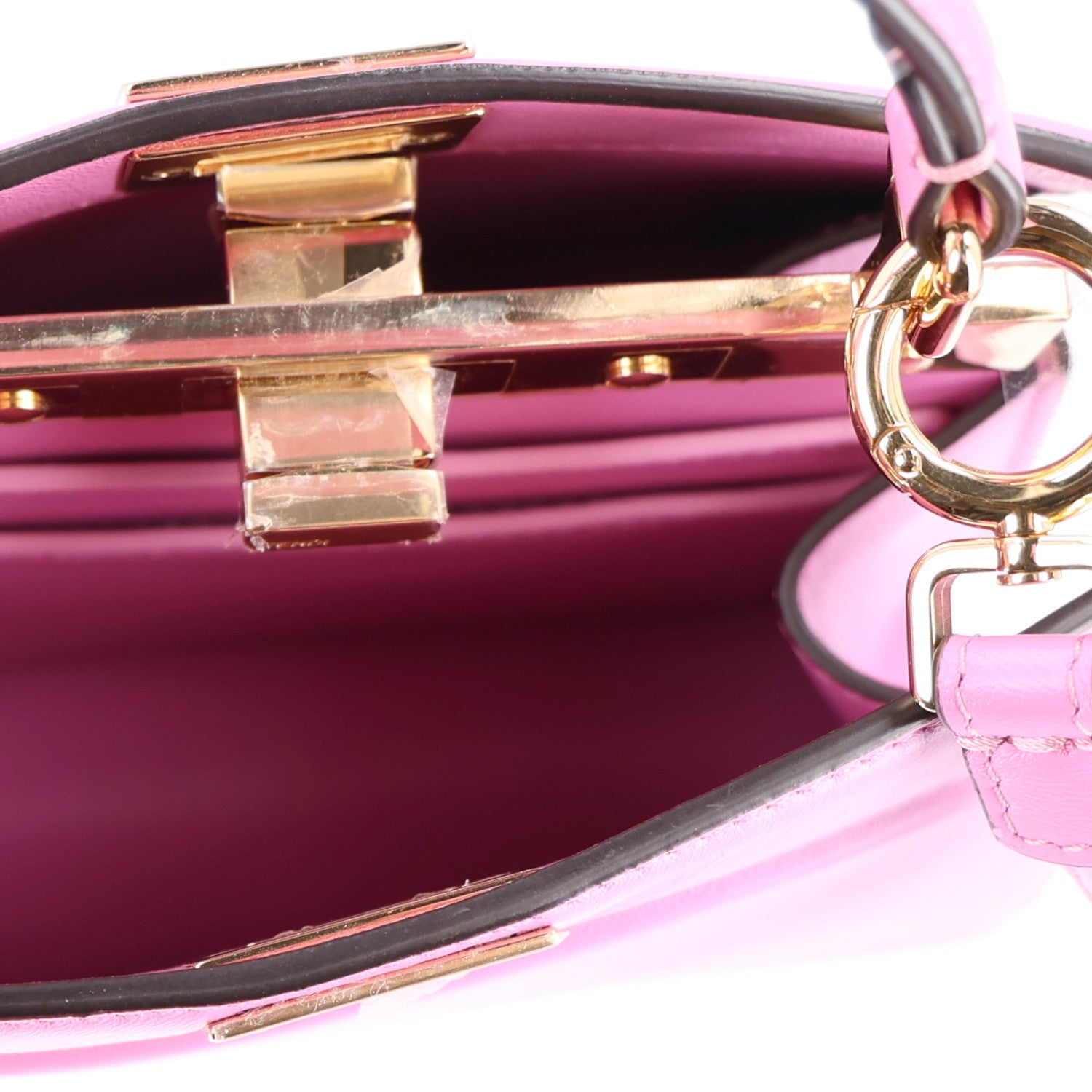 Shiny Nappa Petite Peekaboo I SEE U Satchel Rosa — view 5