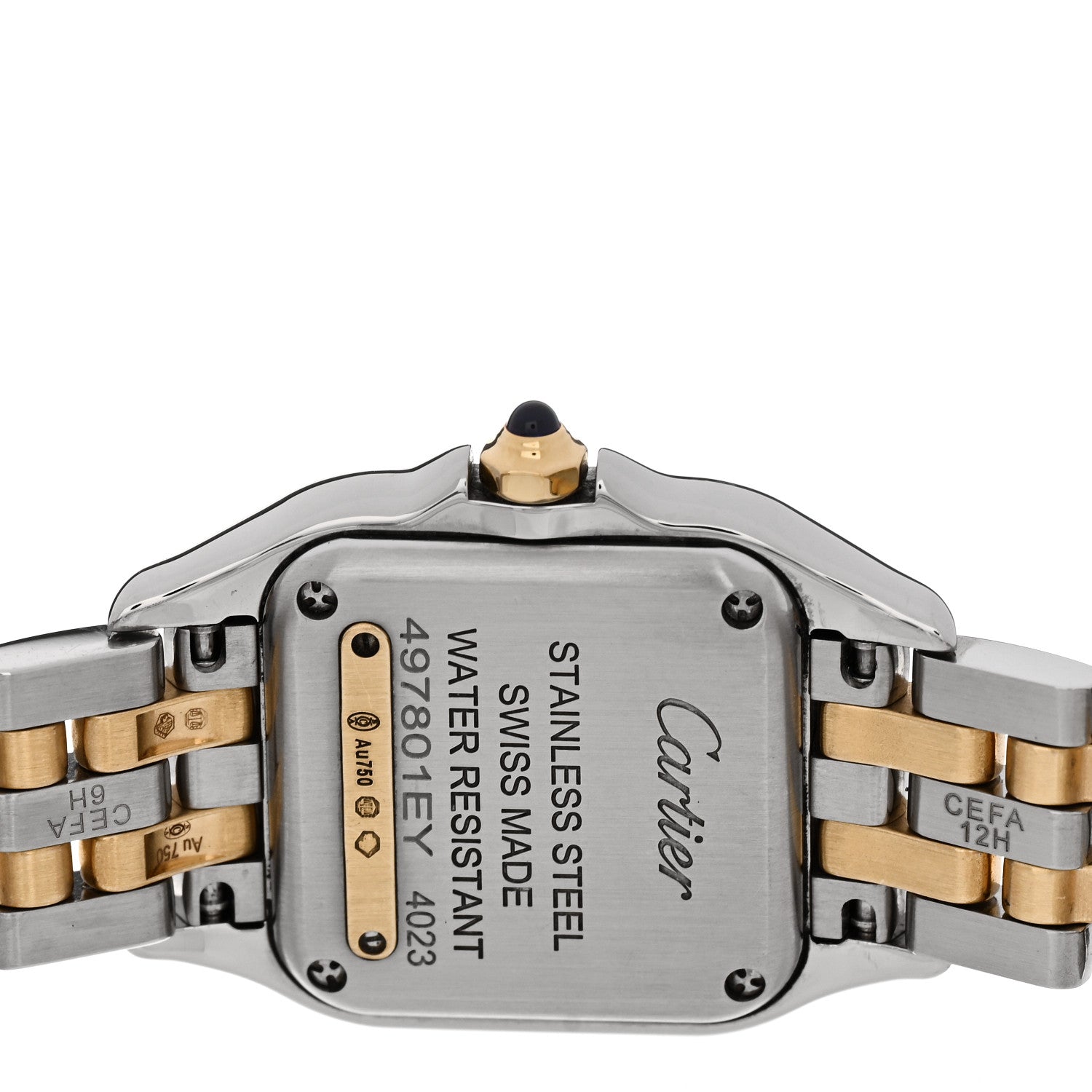 Stainless Steel 18K Yellow Gold 22mm Panthere Quartz Watch — view 4