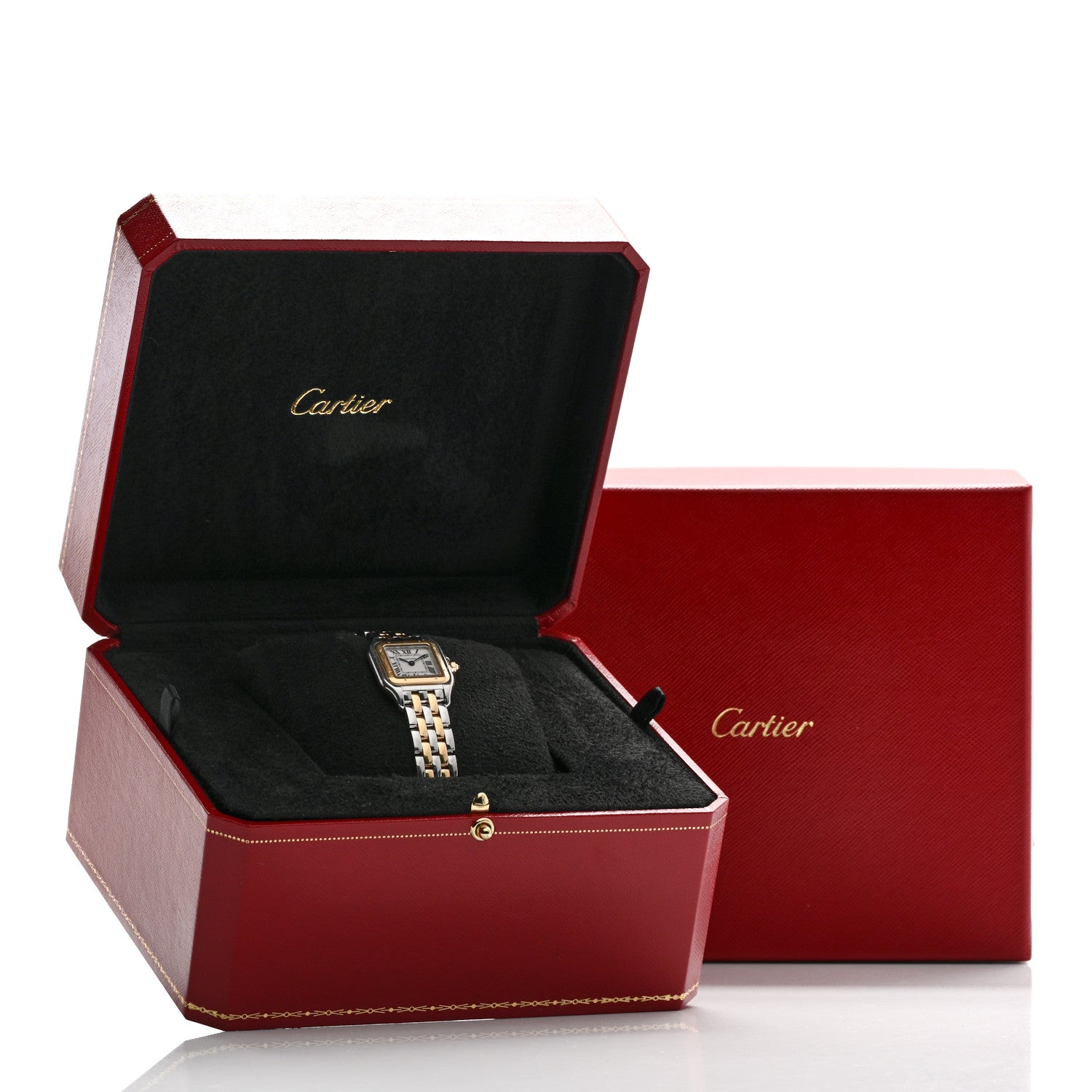 Stainless Steel 18K Yellow Gold 22mm Panthere Quartz Watch — view 5