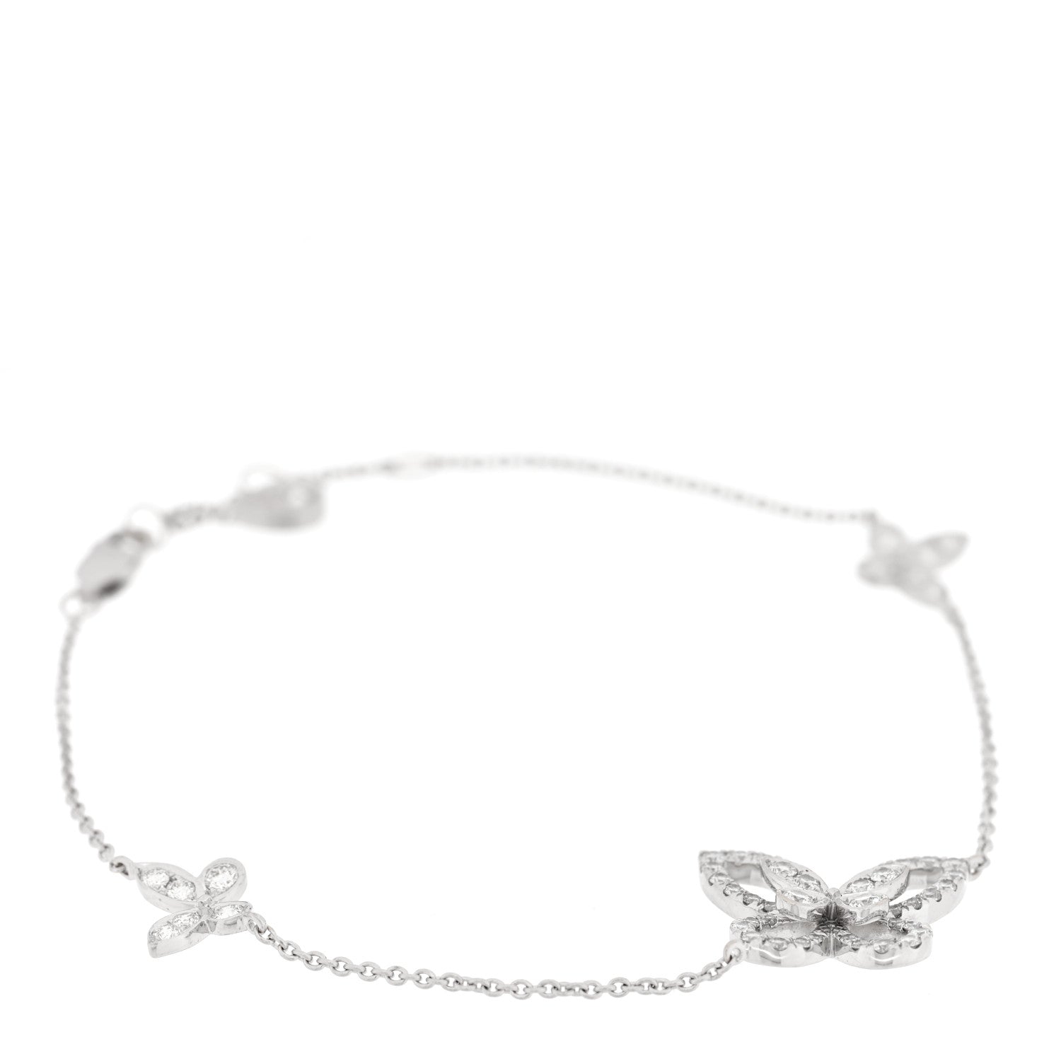 18K White Gold Diamond Mini Butterfly Silhouette Bracelet