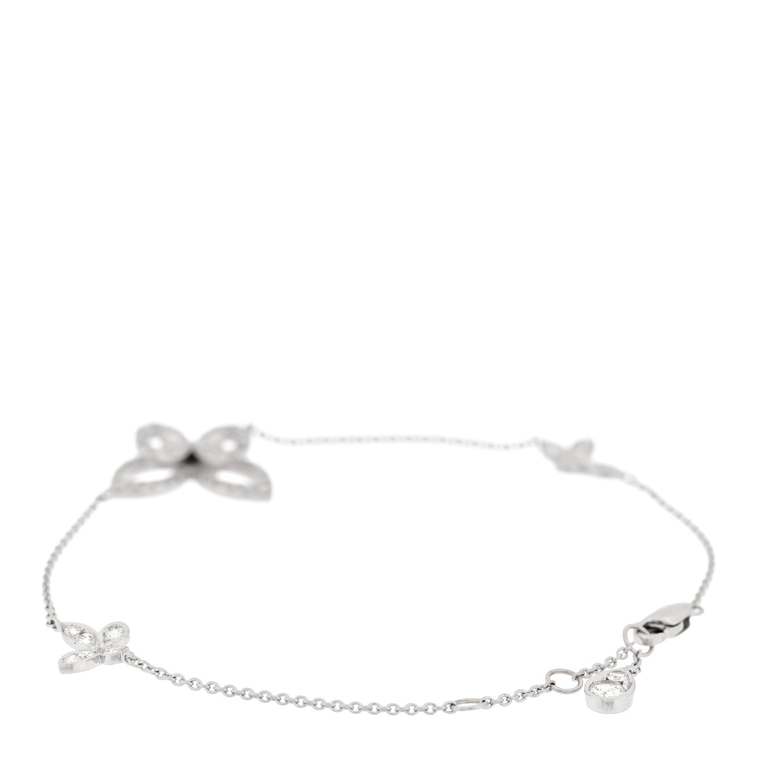 18K White Gold Diamond Mini Butterfly Silhouette Bracelet — view 2