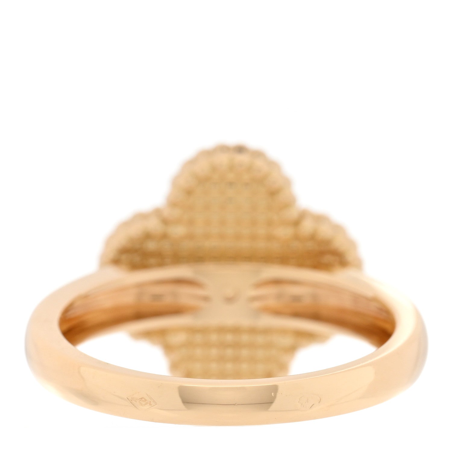 18K Yellow Gold Black Onyx Diamond Vintage Alhambra Ring 56 7.5 — view 3