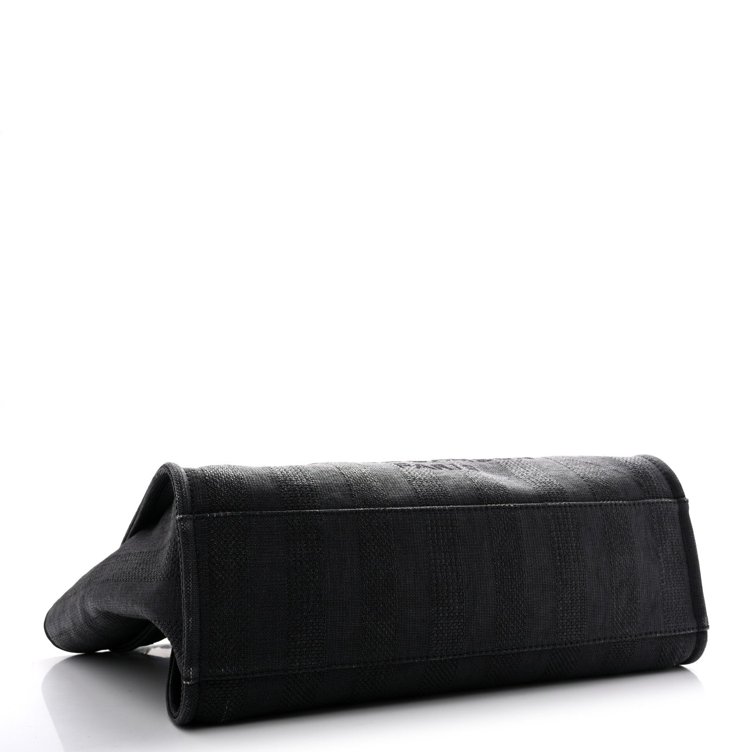 Mixed Fibers Calfskin Striped Large Deauville Tote Black — view 4