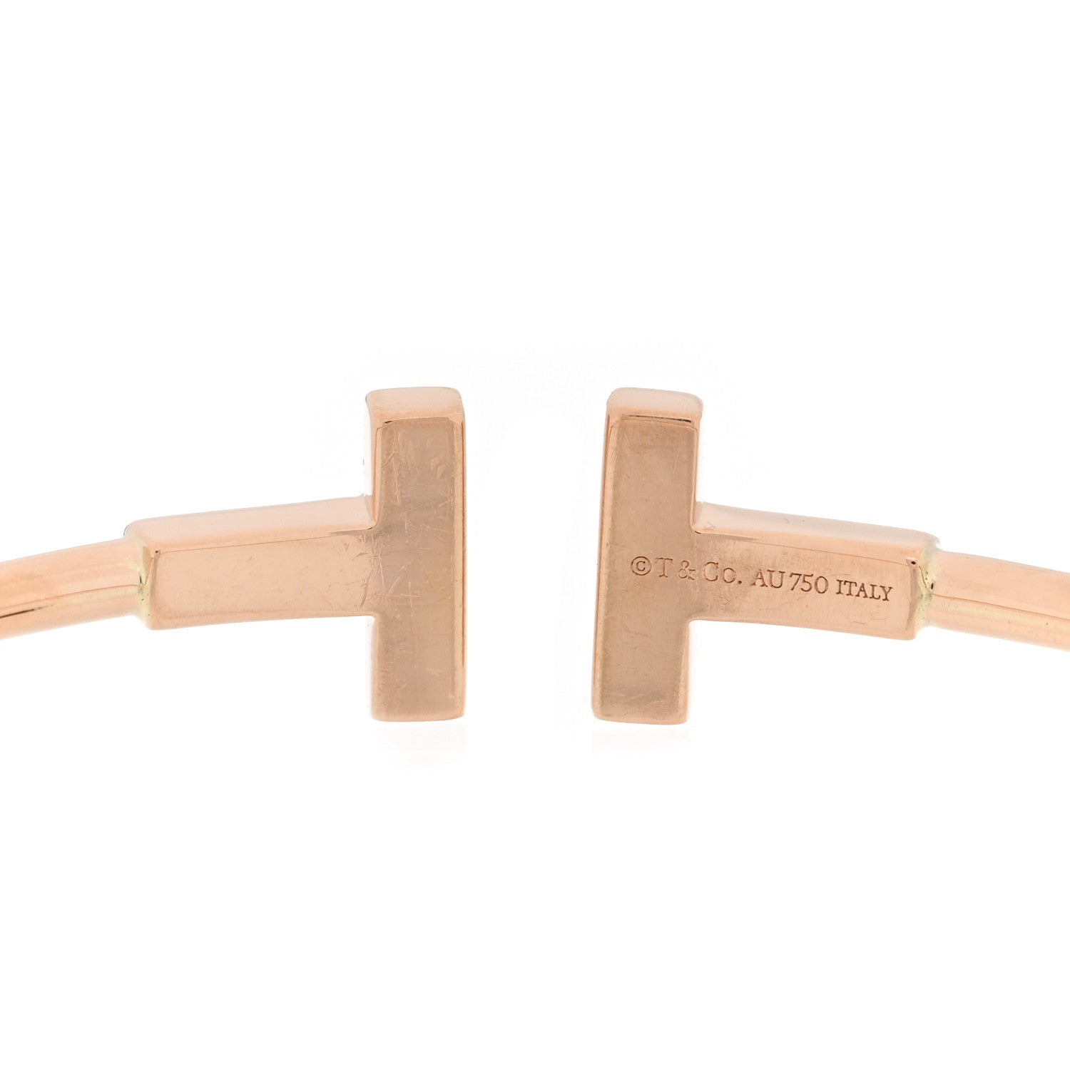 18K Rose Gold Diamond T Wire Bracelet — view 3