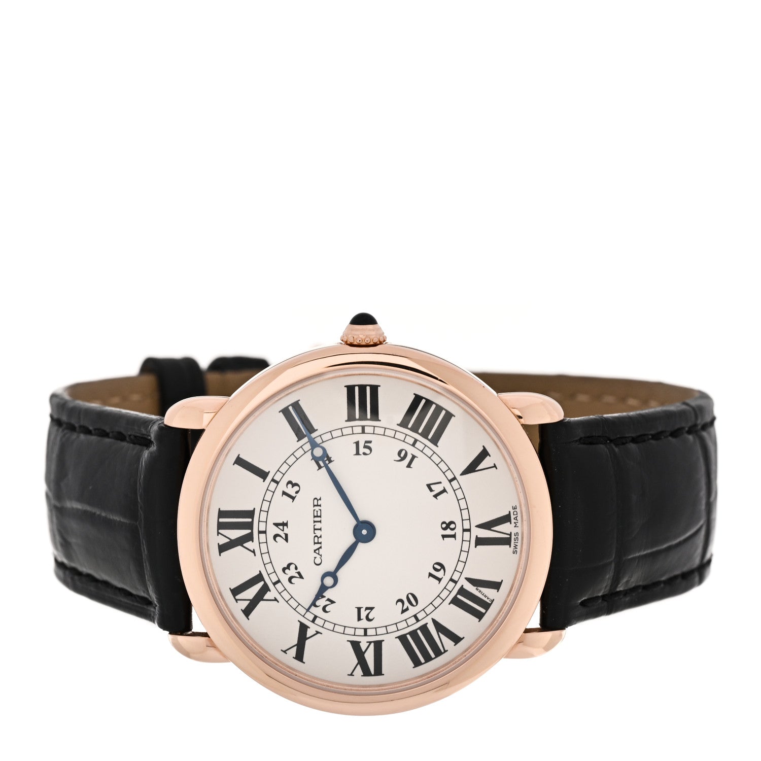 18K Pink Gold Alligator 36mm Ronde Louis Manual Winding Watch Black — view 2