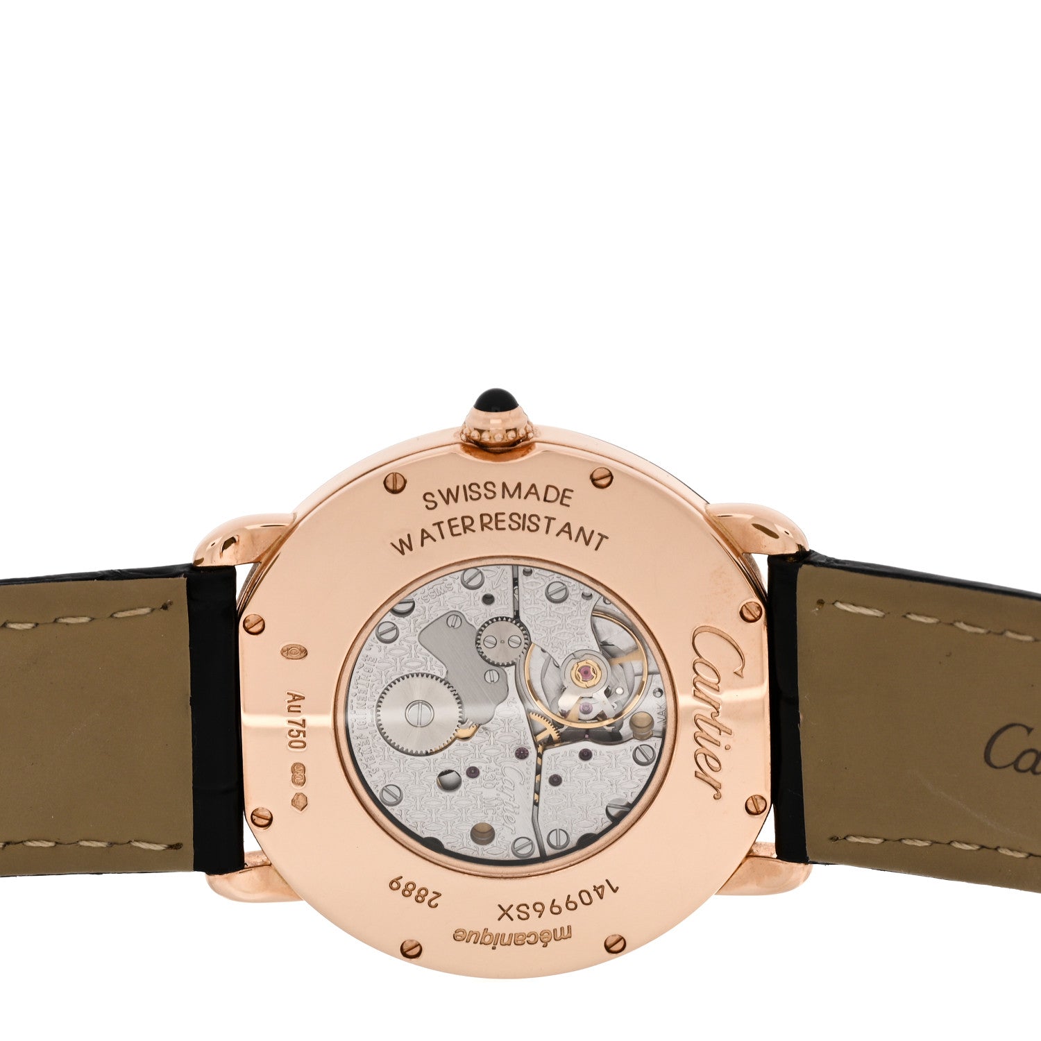 18K Pink Gold Alligator 36mm Ronde Louis Manual Winding Watch Black — view 4
