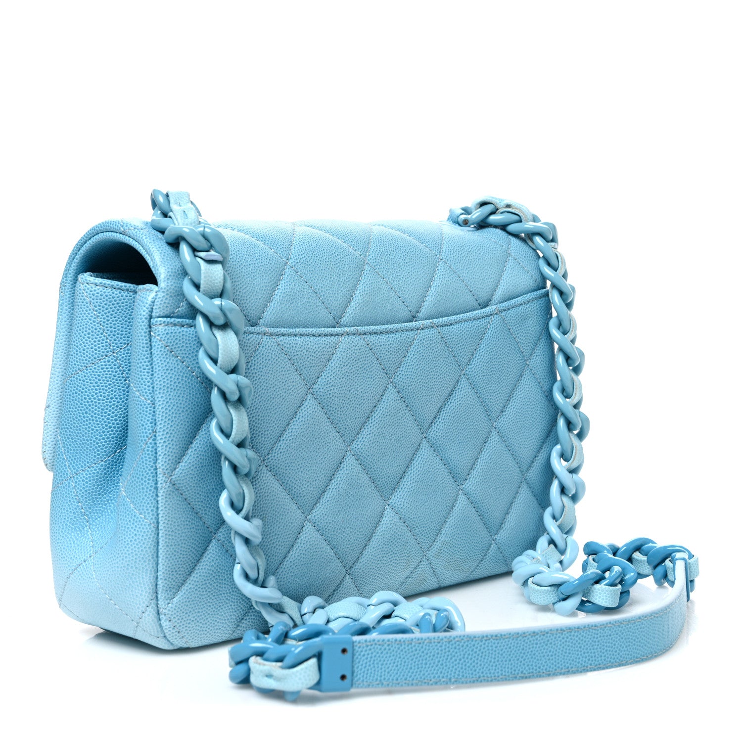 Shaded Caviar Quilted My Everything Flap Light Blue — view 2