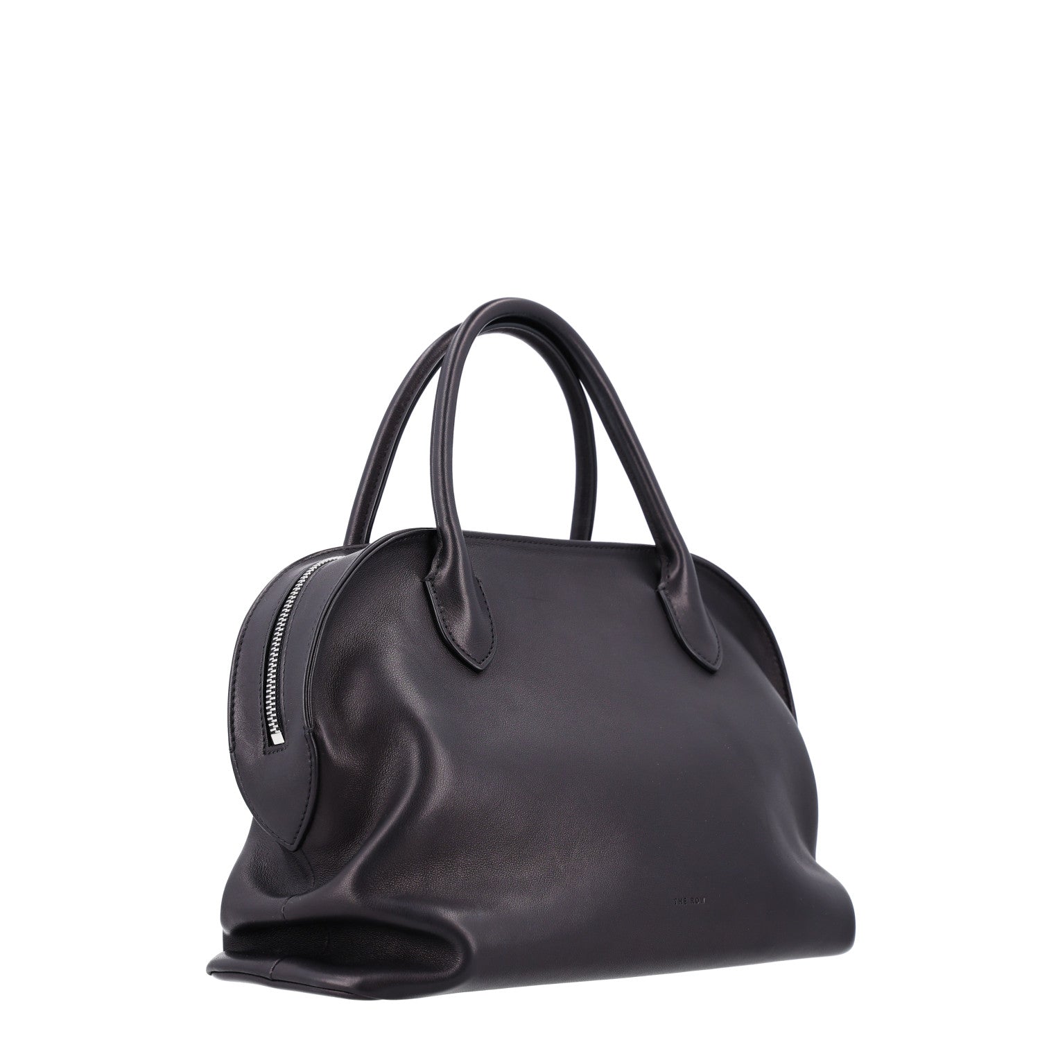 Polished Saddle Calfskin Agnes Bag Black — view 3