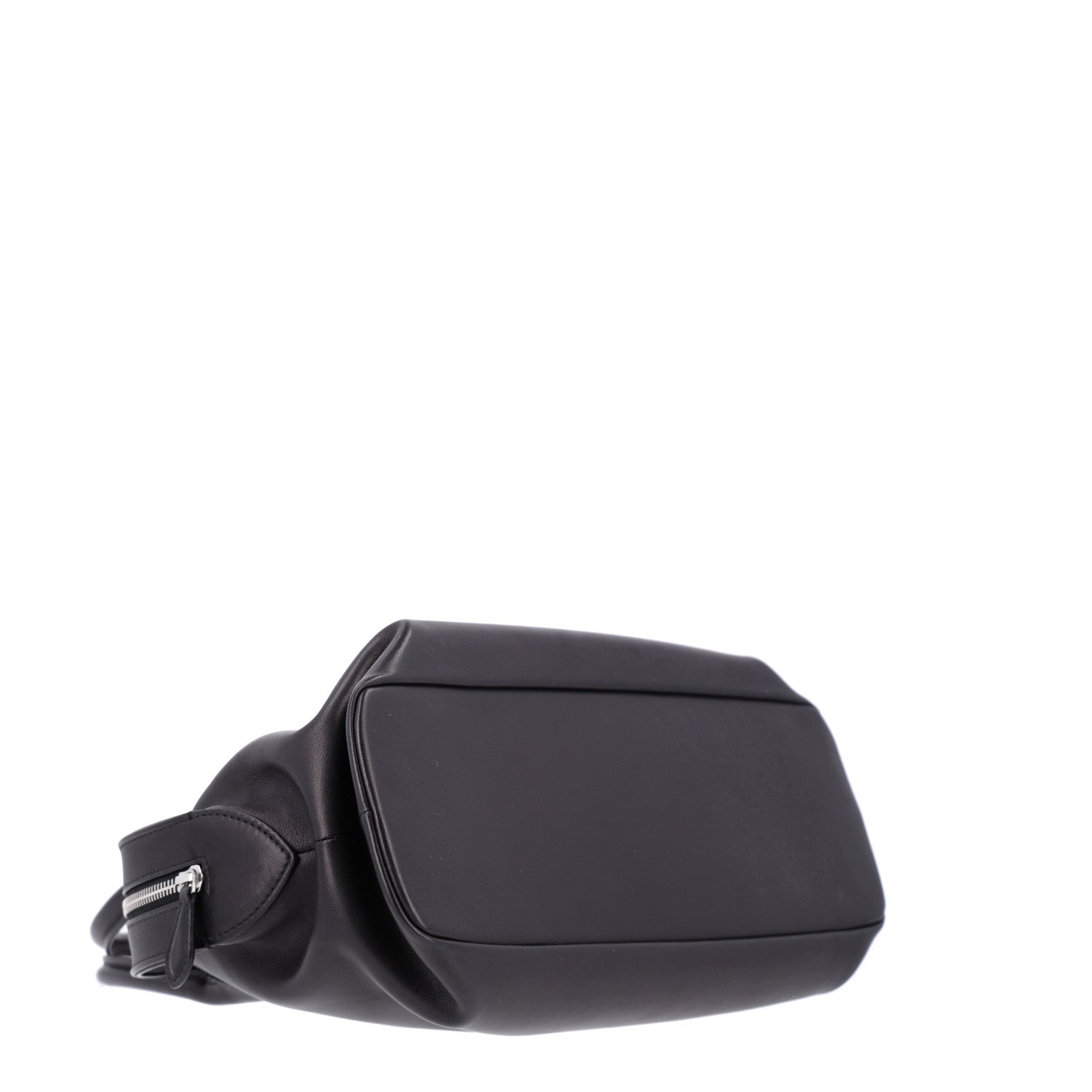 Polished Saddle Calfskin Agnes Bag Black — view 4