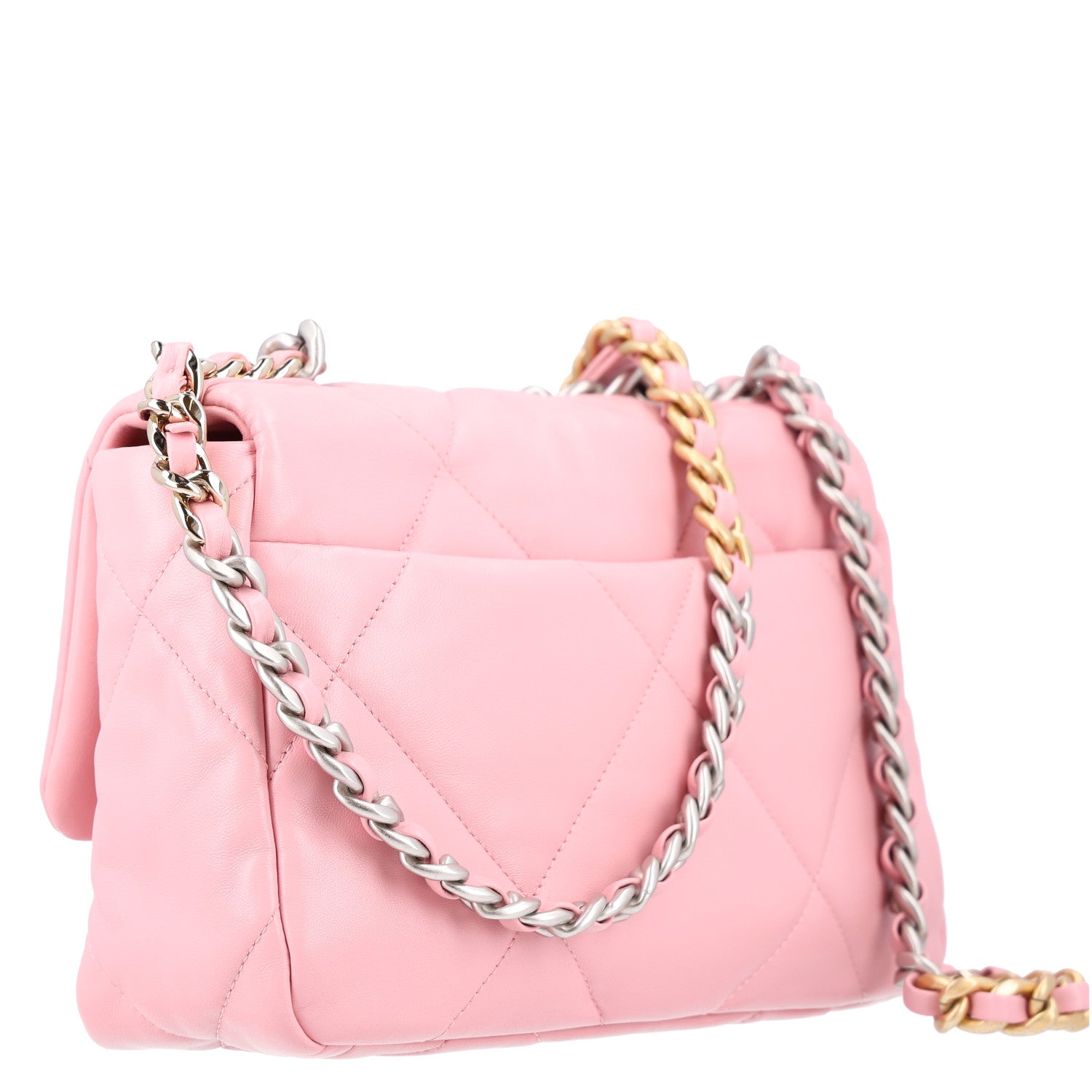 Lambskin Quilted Medium Chanel 19 Flap Light Pink — view 4