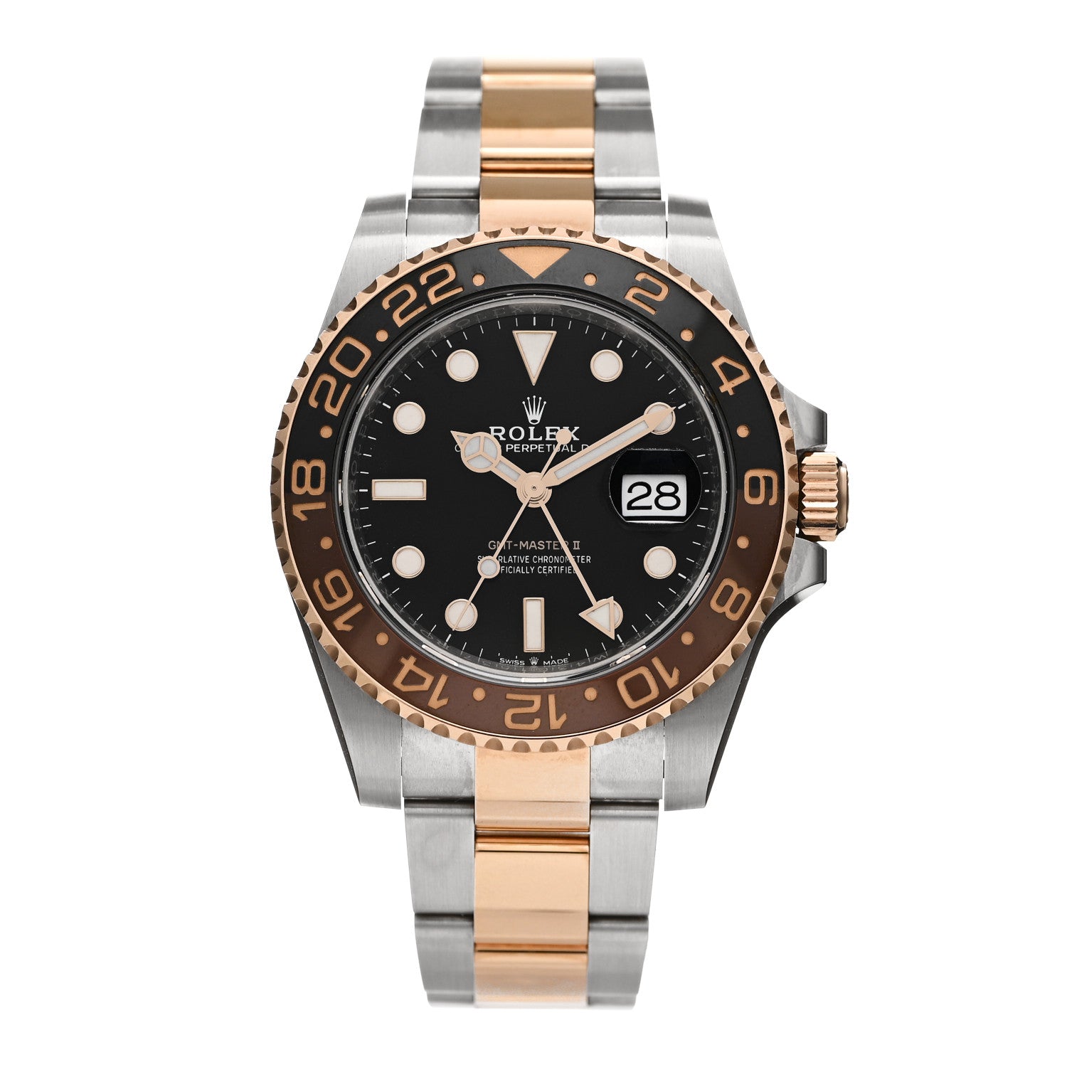 Stainless Steel 18K Everose Gold 40mm GMT-Master II Root Beer Watch 126711CHNR