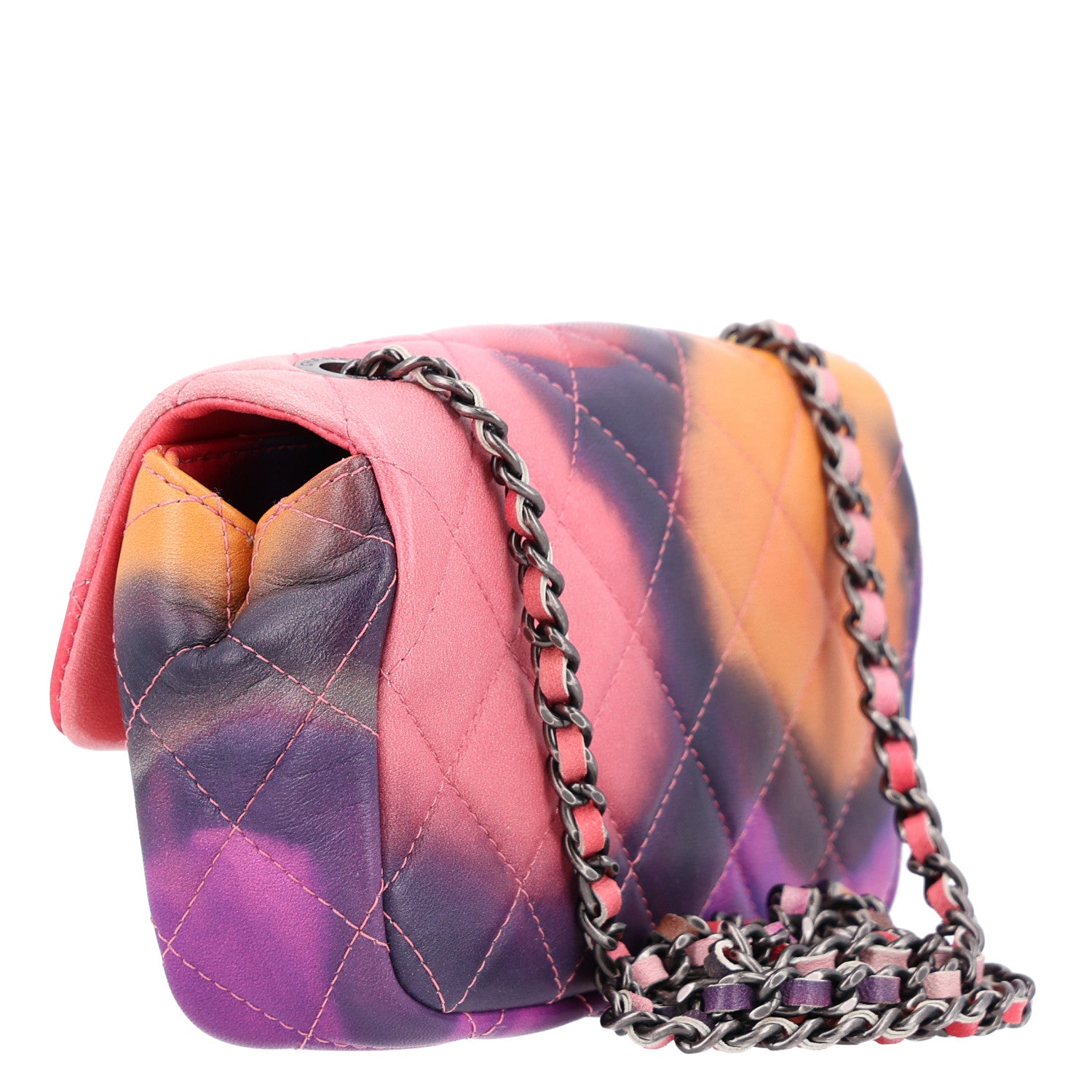 Lambskin Quilted Extra Mini Flower Power Flap Multicolor — view 4