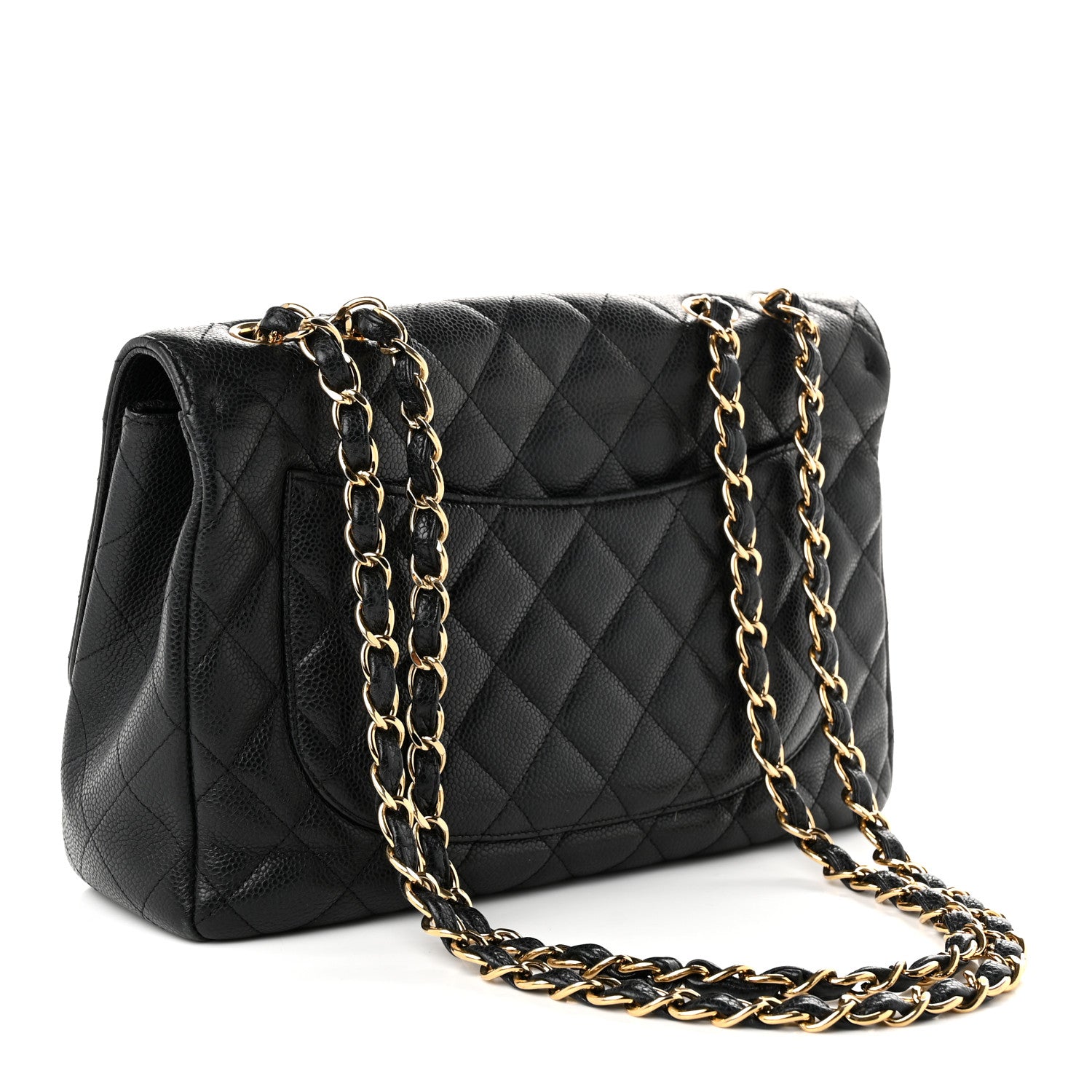 Caviar Quilted Jumbo Single Flap Black — view 3