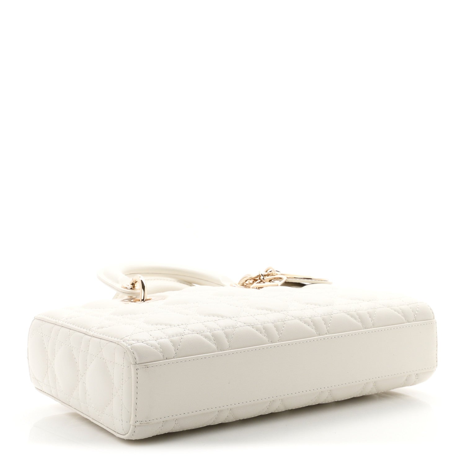 Lambskin Cannage Medium Lady D-Joy White — view 4