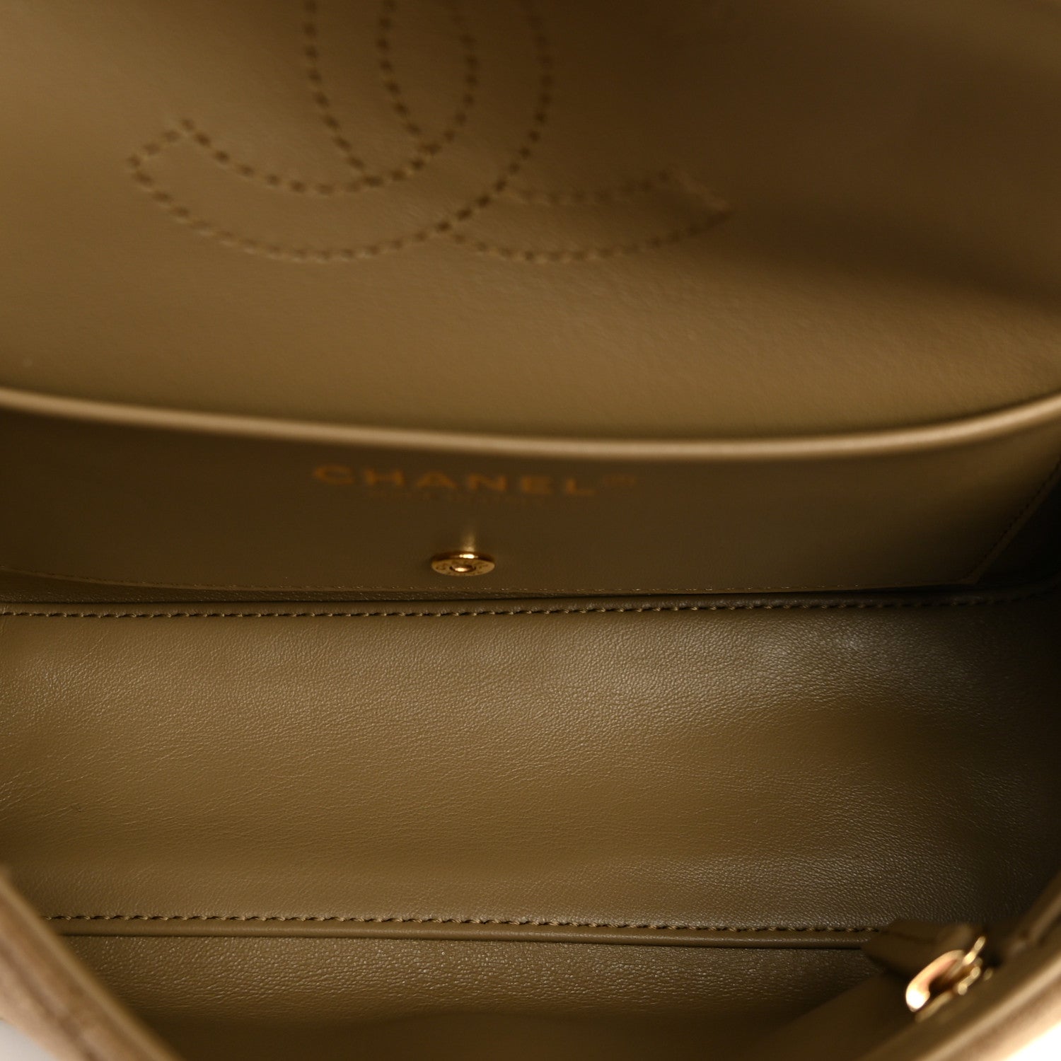 Suede Calfskin Mini Souplissimo Flap Dark Beige — view 5