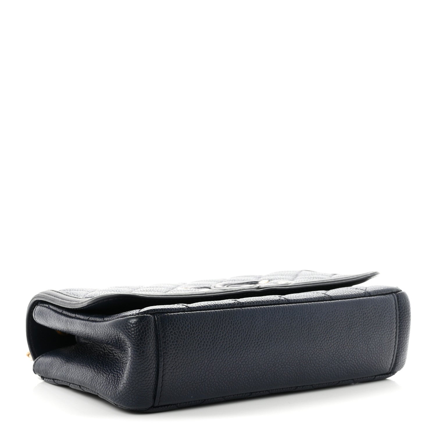 Caviar Quilted Small CC Filigree Flap Navy Black — view 4