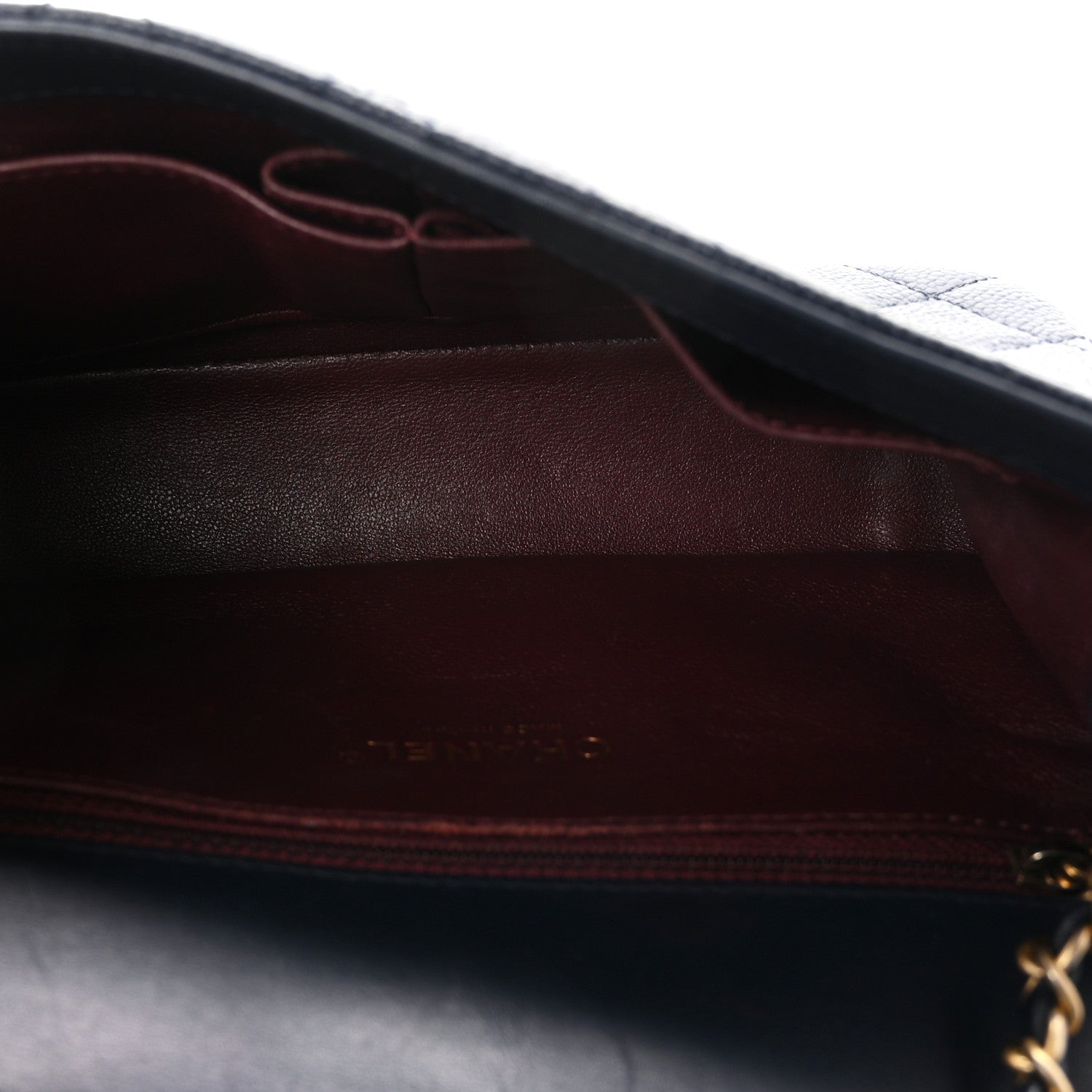 Caviar Quilted Small CC Filigree Flap Navy Black — view 5