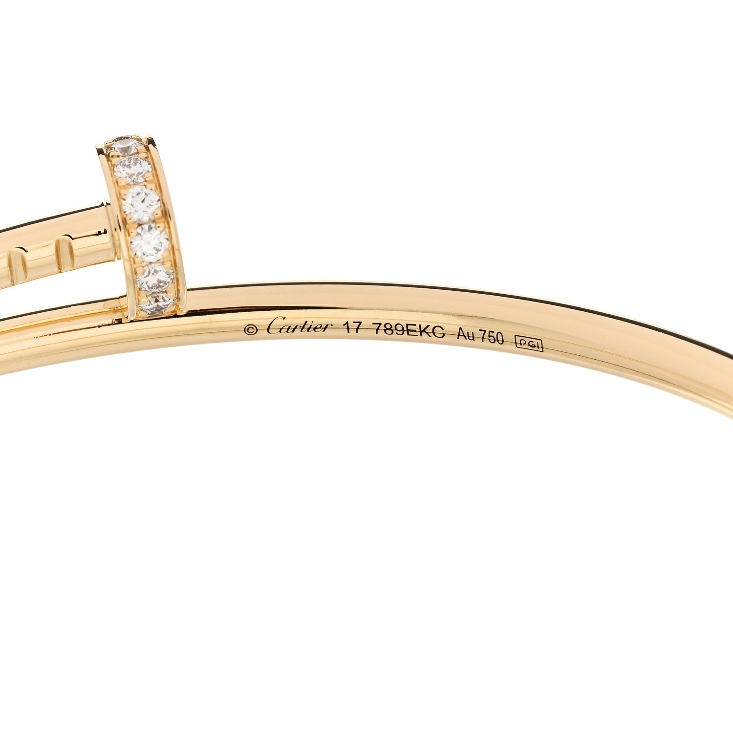 18K Yellow Gold Diamond Small Juste Un Clou Bracelet 17 — view 4