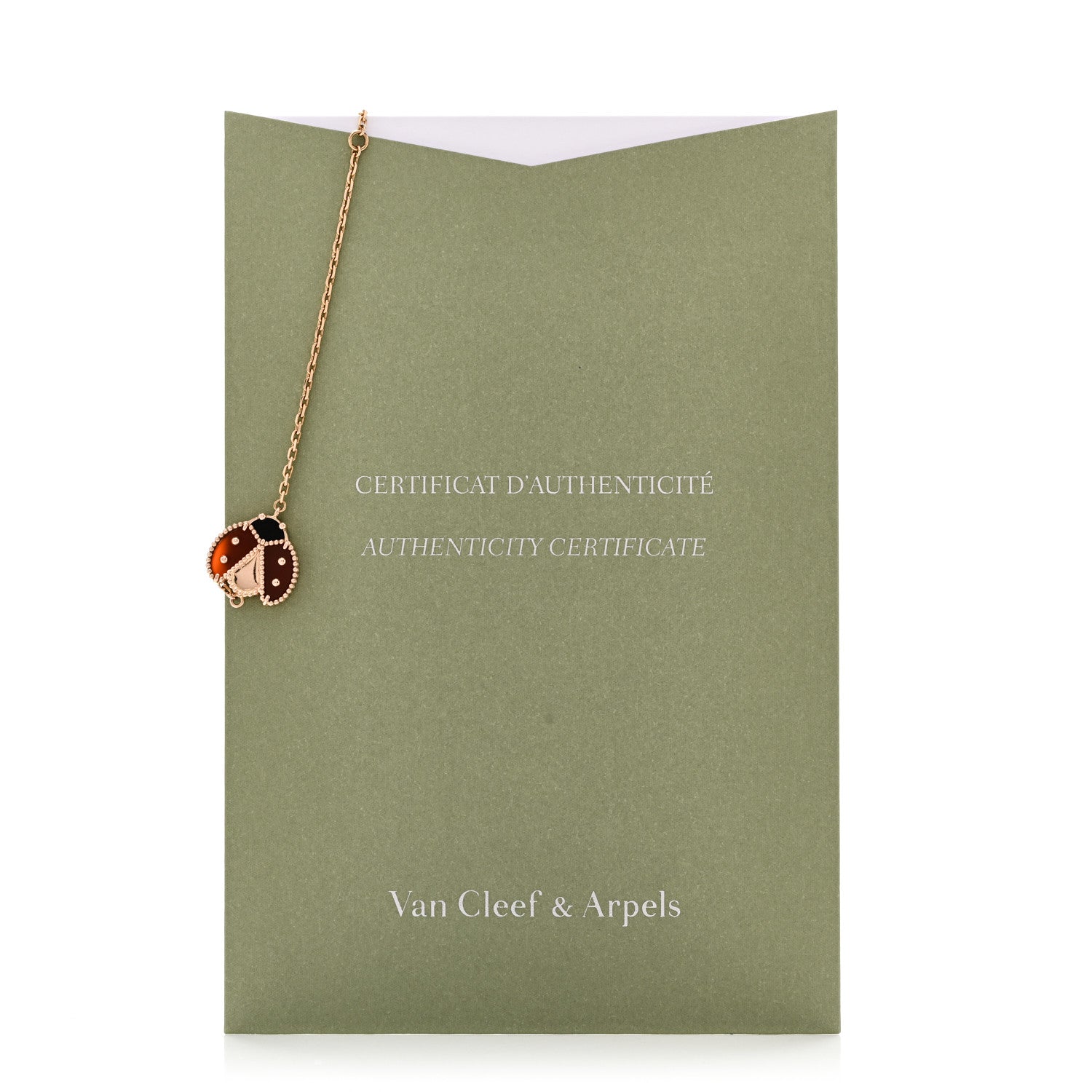 18K Rose Gold Carnelian Onyx Lucky Spring Open Wing Lady Bug Bracelet — view 5