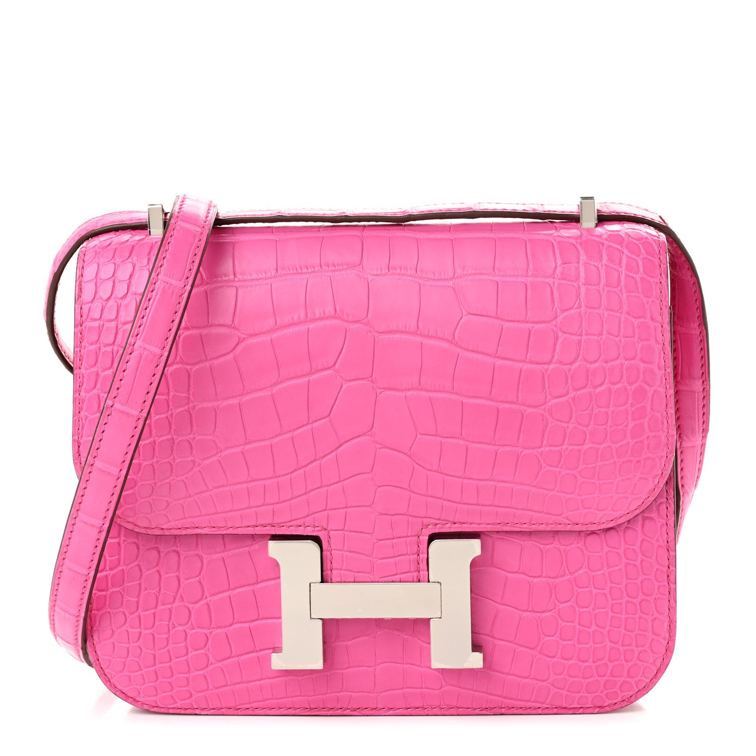 Matte Alligator Constance 18 Rose Shocking