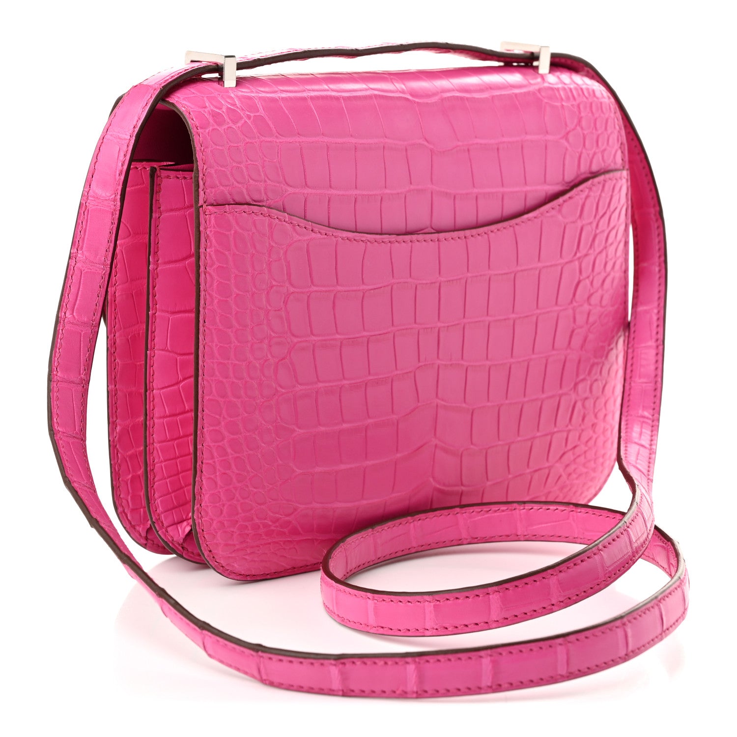 Matte Alligator Constance 18 Rose Shocking — view 3