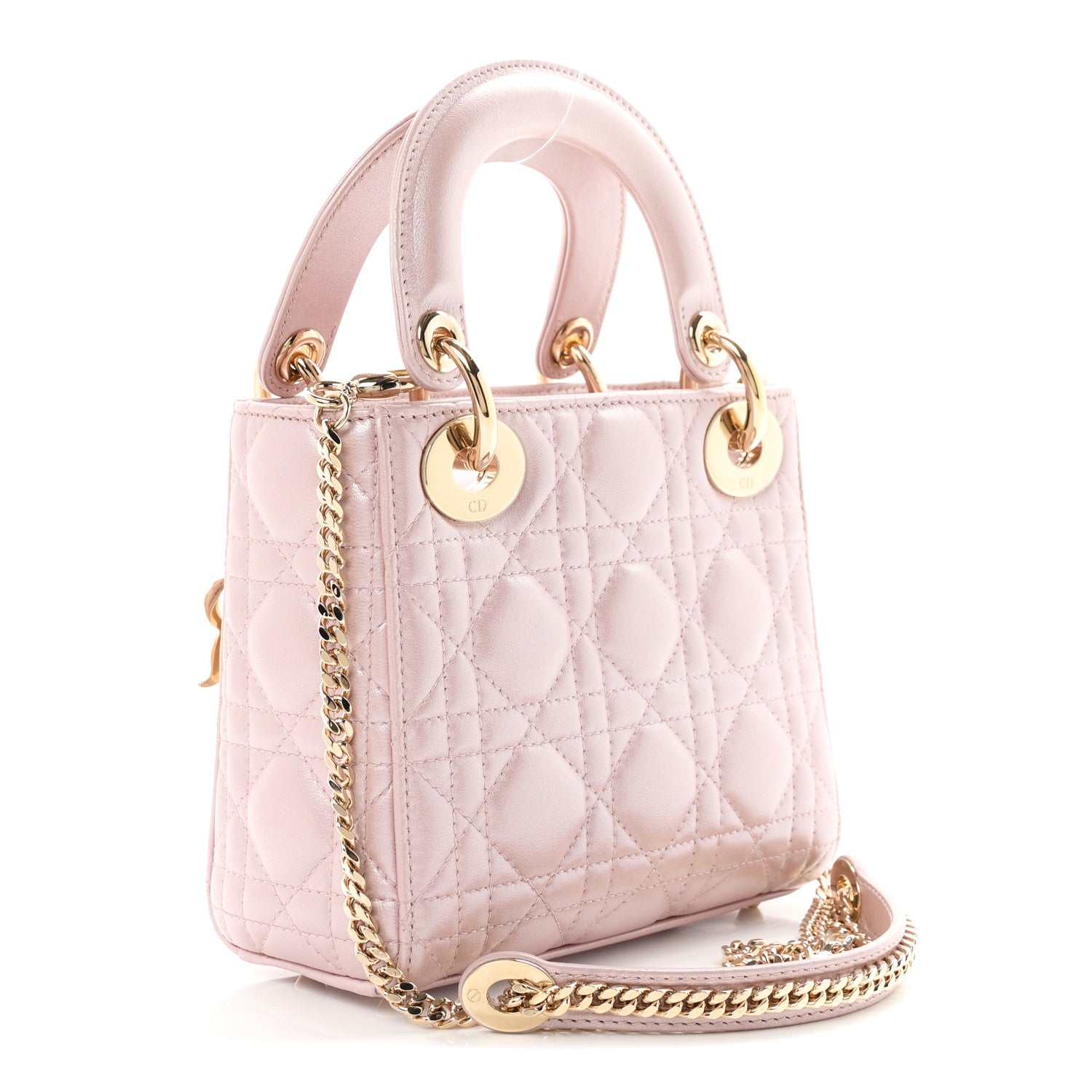 Metallic Lambskin Cannage Mini Lady Dior Lotus — view 2