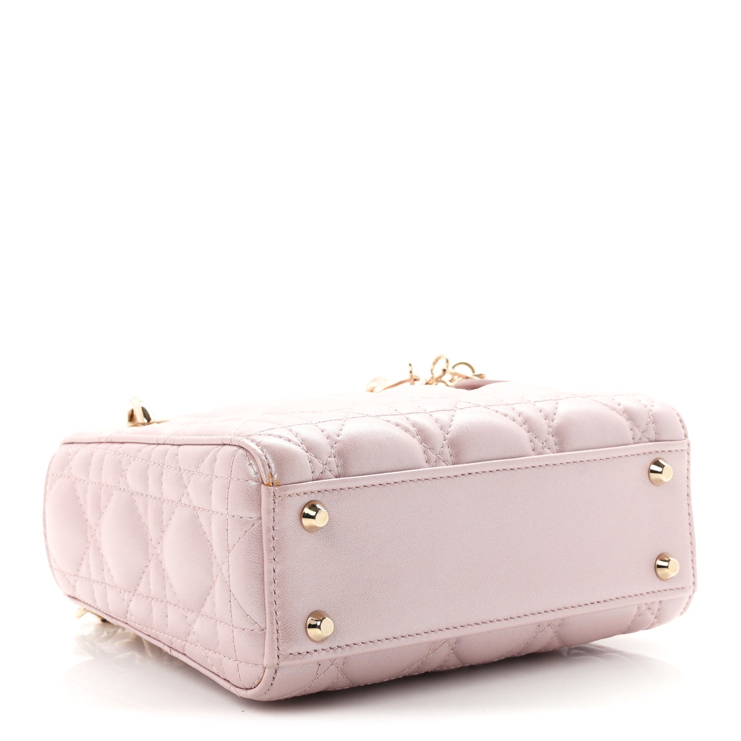 Metallic Lambskin Cannage Mini Lady Dior Lotus — view 3